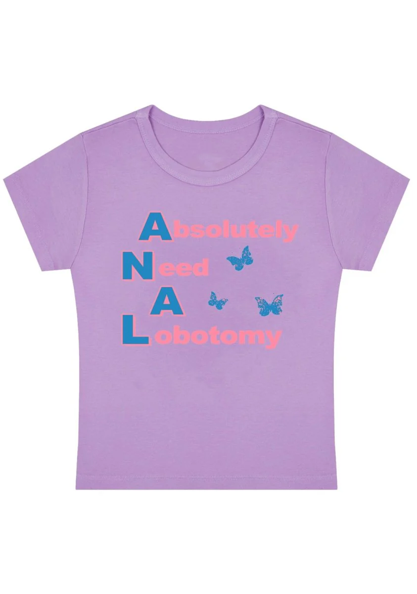 Curvy Absolutely Need A Lobotomy  Baby Tee - Image 5