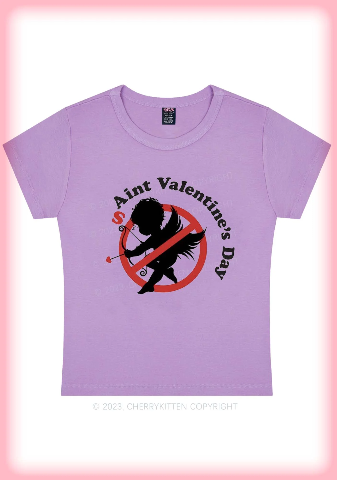 Curvy Aint Valentine's Day Y2K Baby Tee Cherrykitten - Image 4