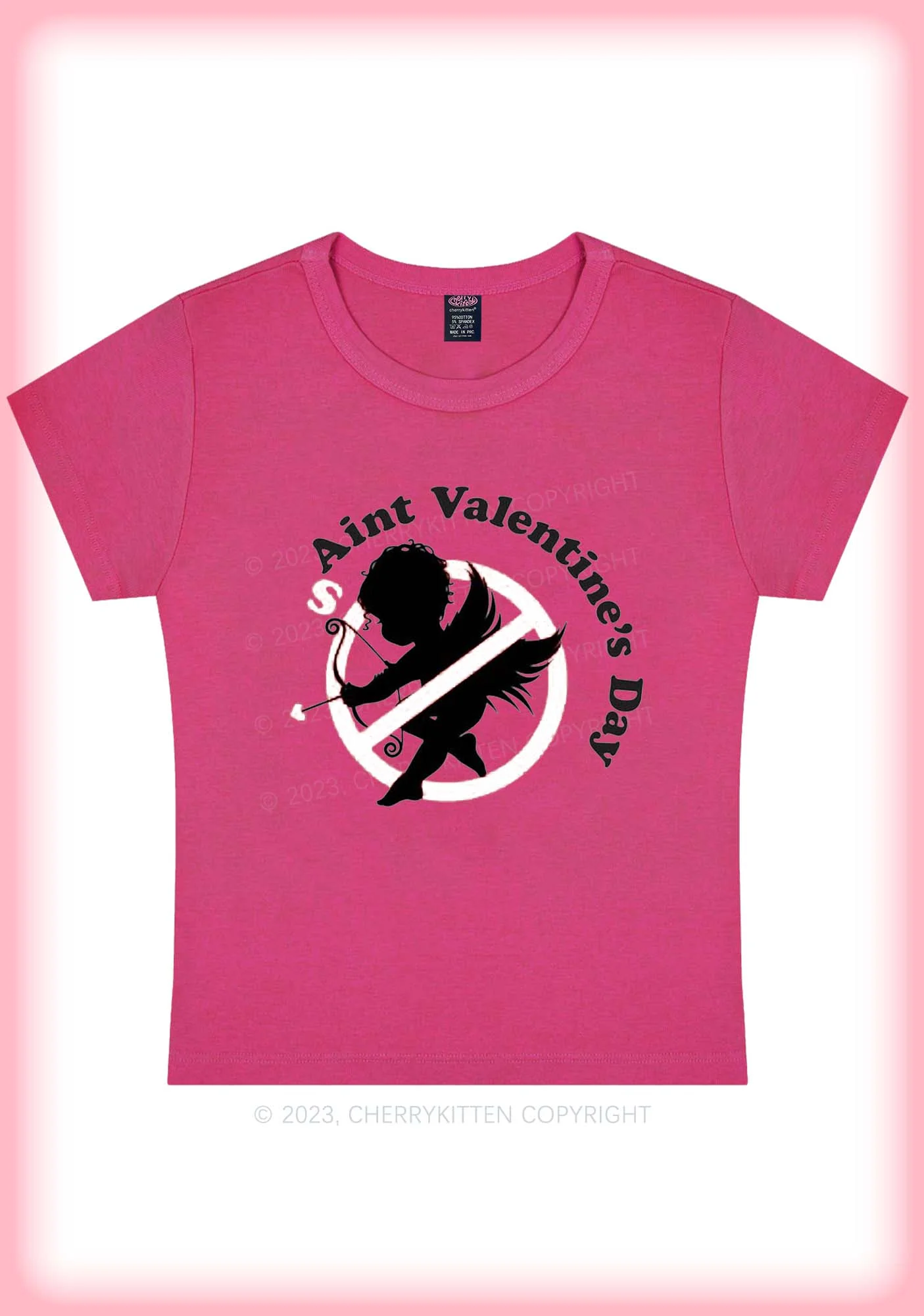 Curvy Aint Valentine's Day Y2K Baby Tee Cherrykitten - Image 5
