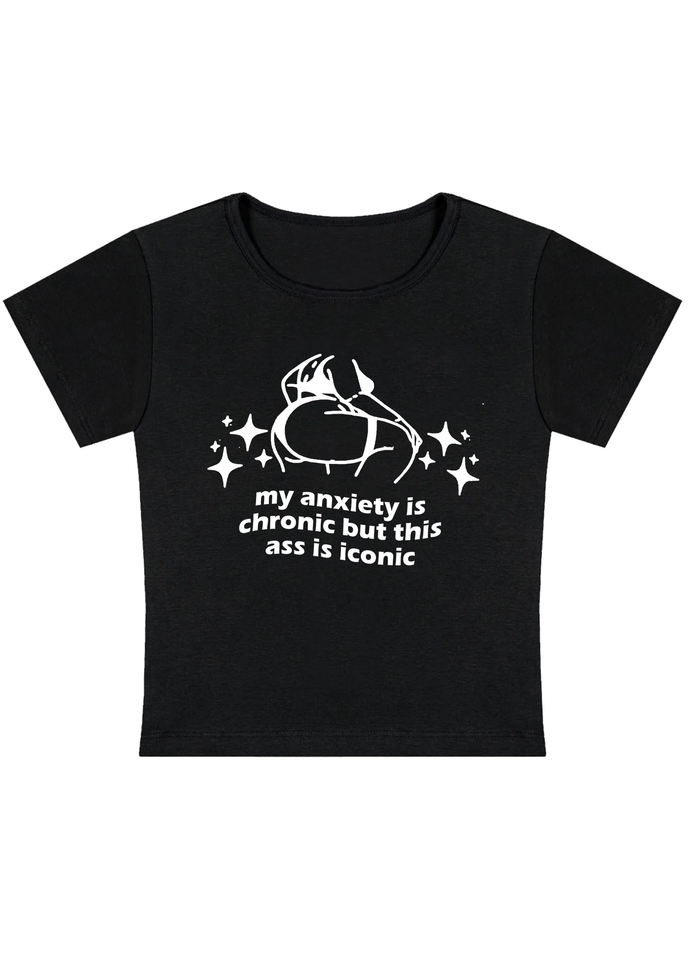 Curvy Anxiety Chronic Ass Iconic Baby Tee - Image 3