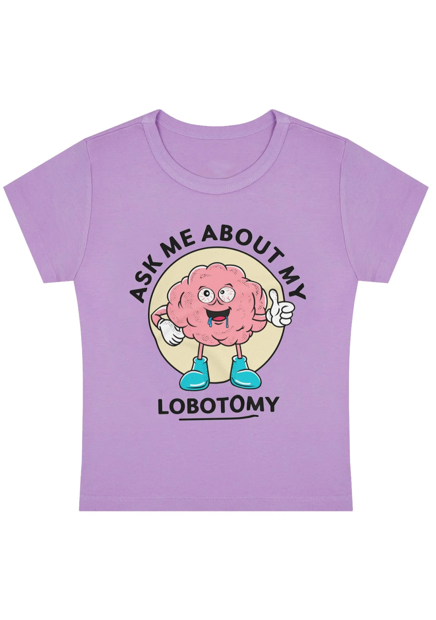 Curvy Ask Me About My Lobotomy Baby Tee - Image 4