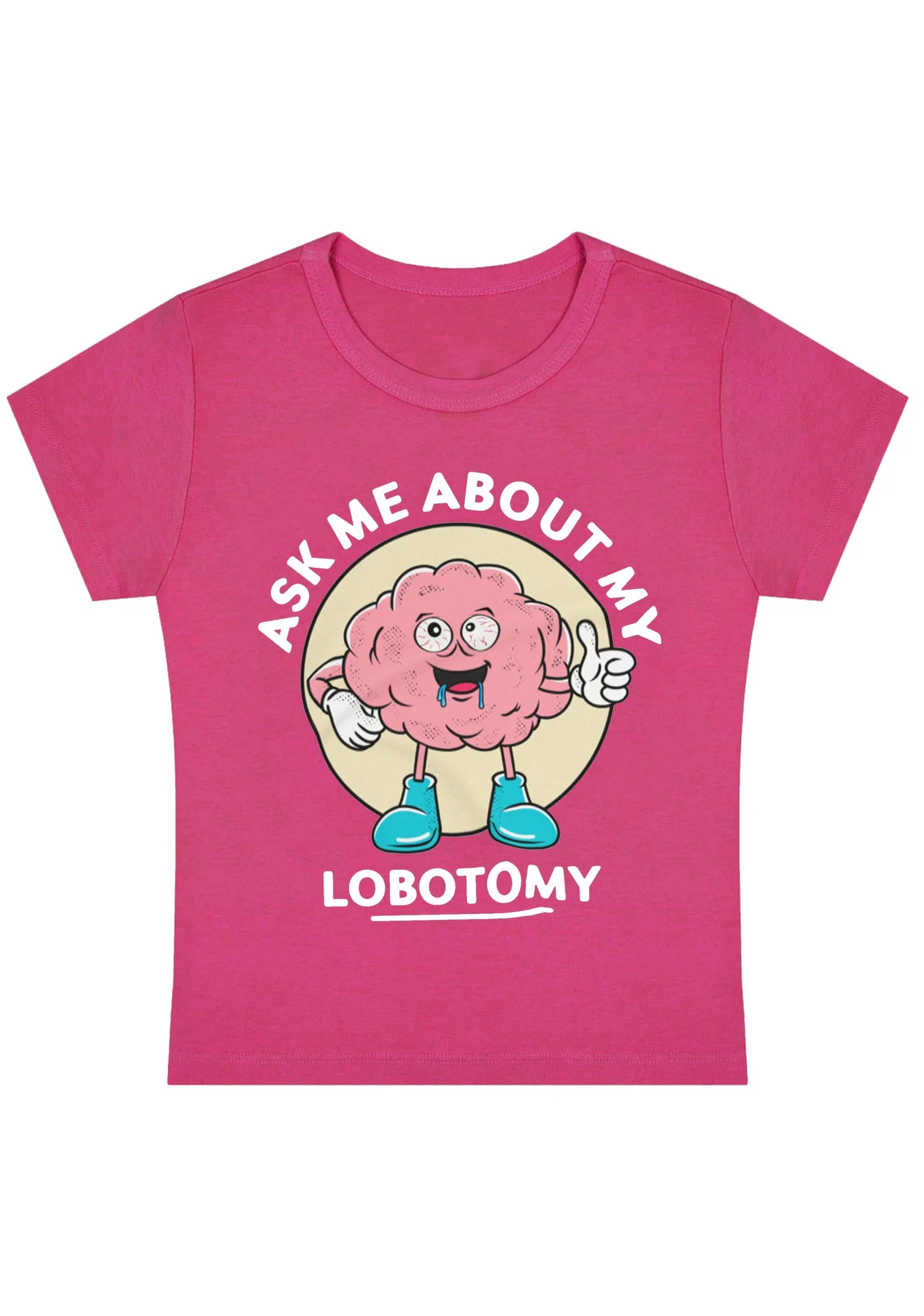 Curvy Ask Me About My Lobotomy Baby Tee - Image 5