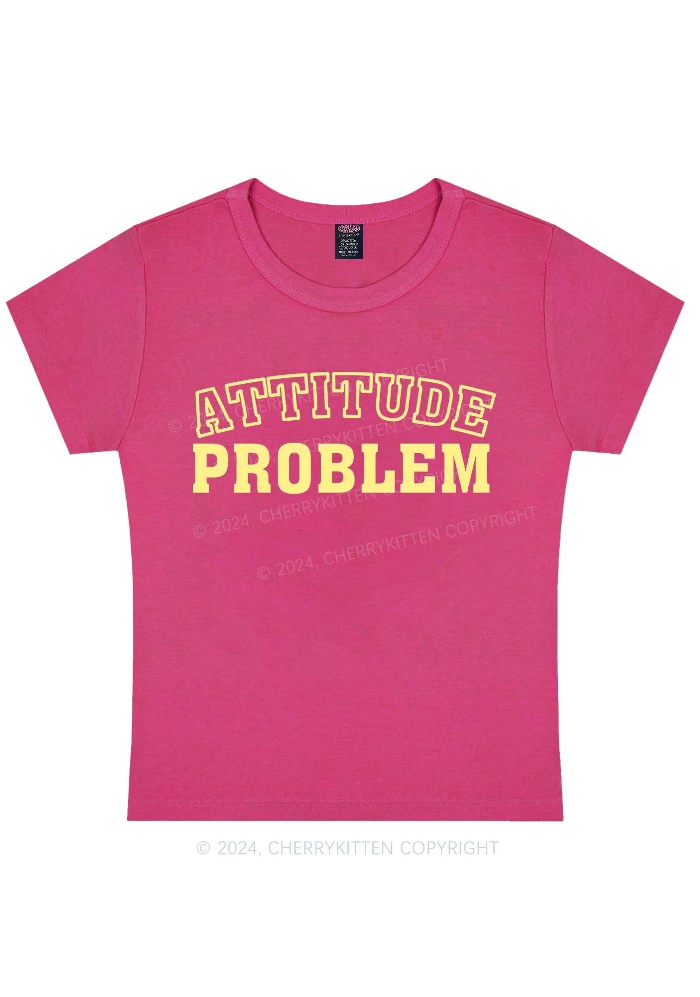 Curvy Attitude Problem Y2K Baby Tee Cherrykitten - Image 2