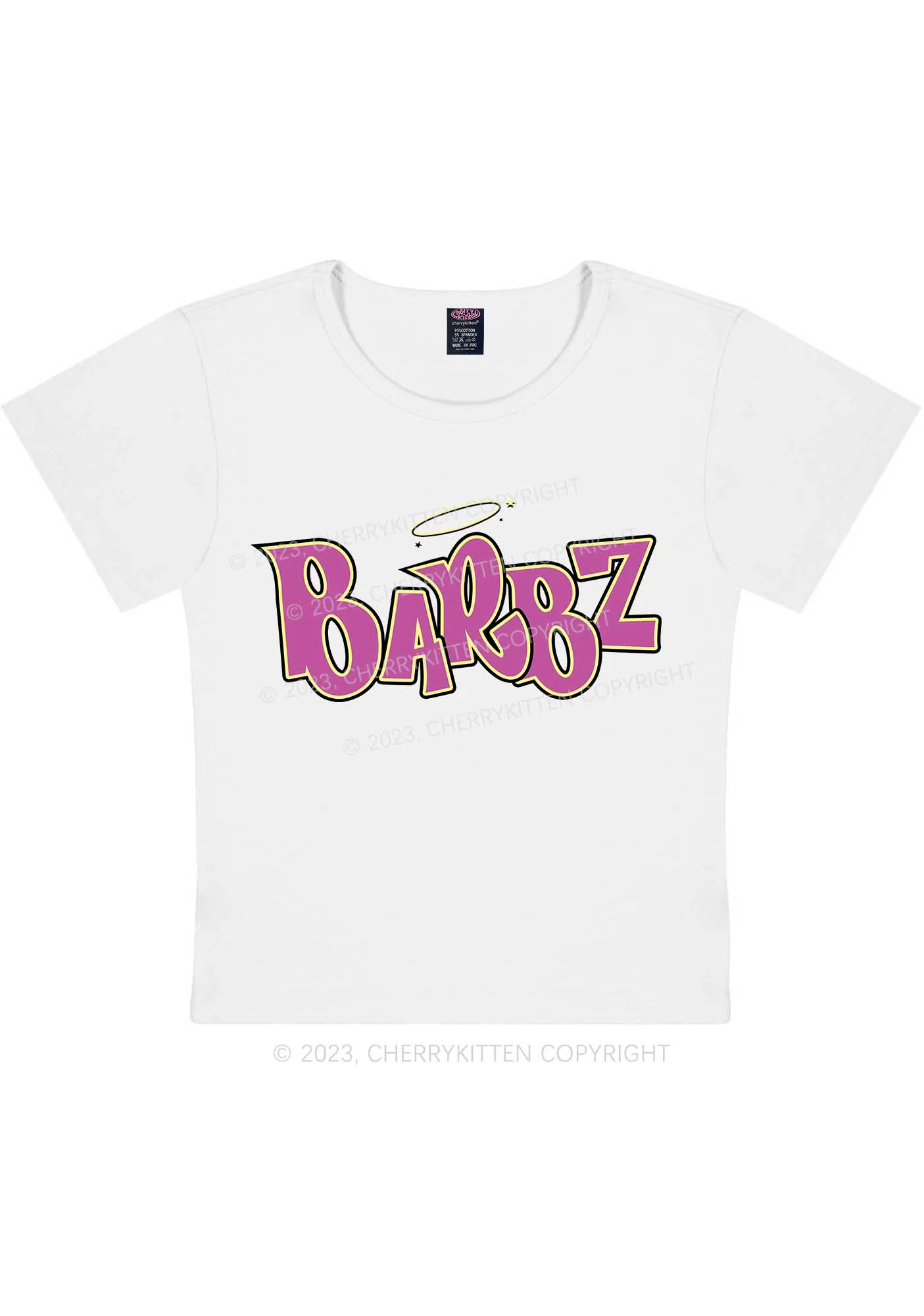 Curvy Barbz Y2K Baby Tee Cherrykitten - Image 4