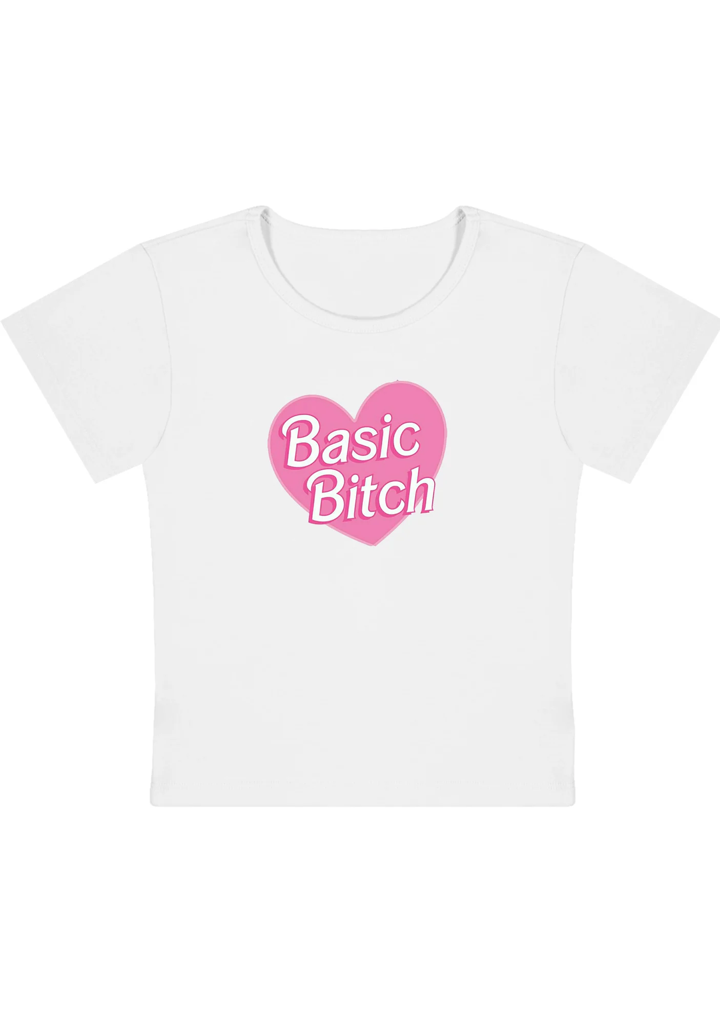 Curvy Basic Bxtch Heart Baby Tee - Image 2