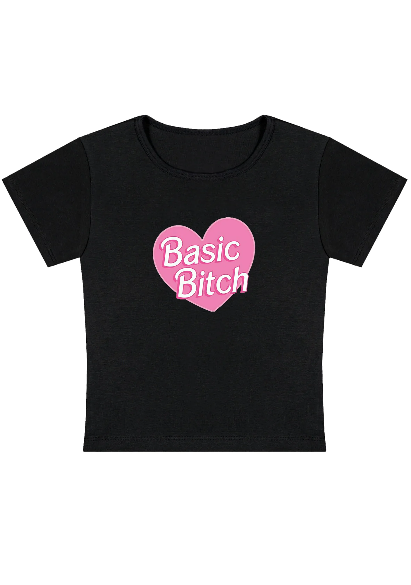 Curvy Basic Bxtch Heart Baby Tee - Image 3