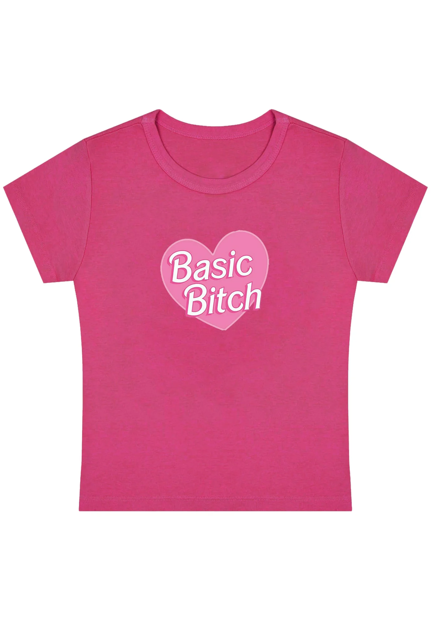 Curvy Basic Bxtch Heart Baby Tee - Image 4