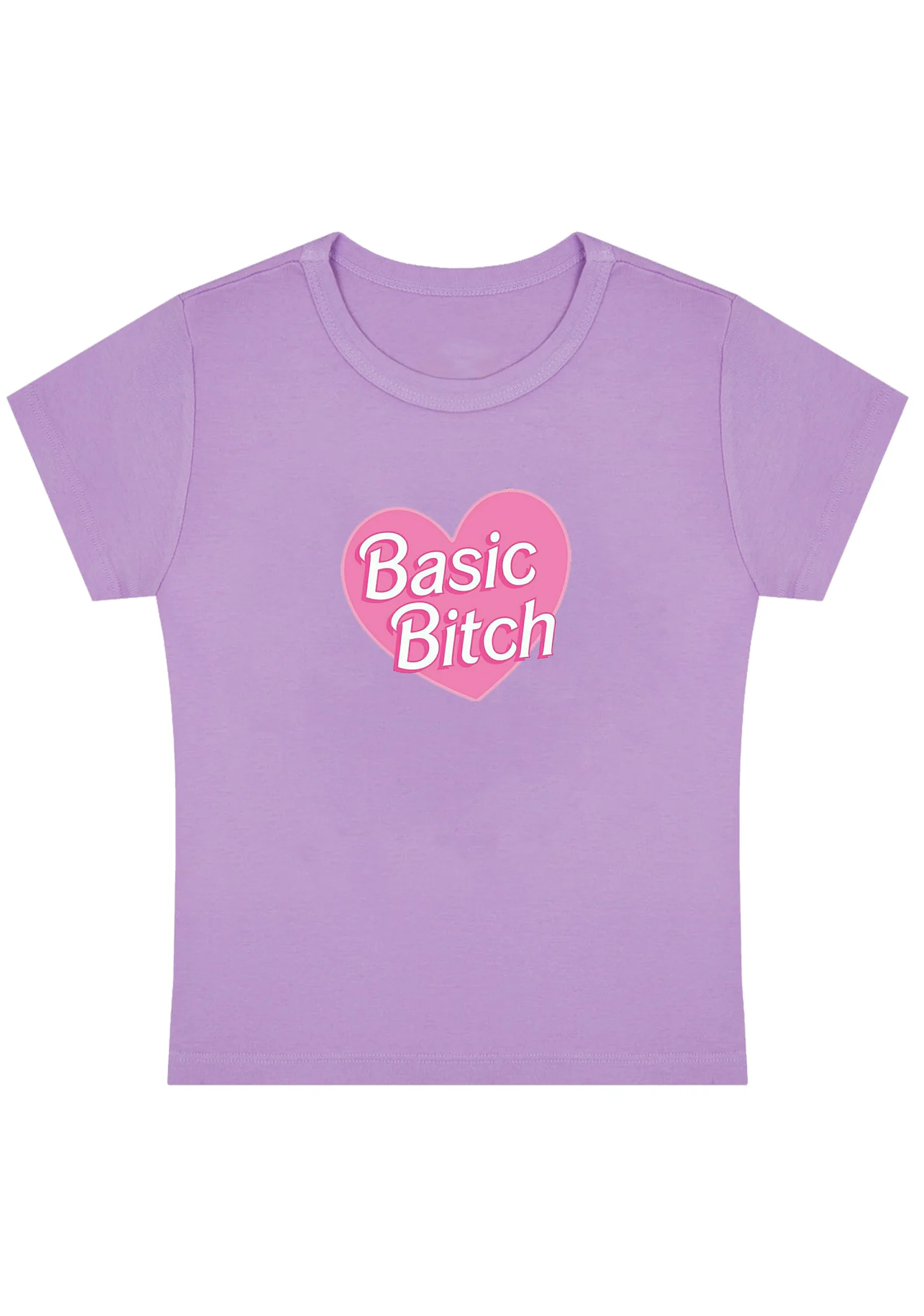 Curvy Basic Bxtch Heart Baby Tee - Image 5