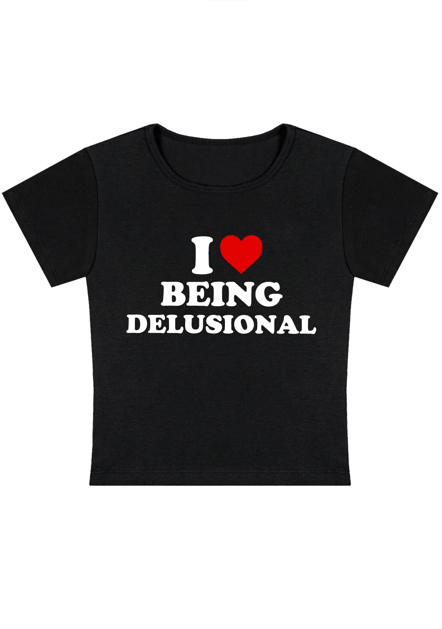 Curvy Being Delusional Baby Tee - Image 3
