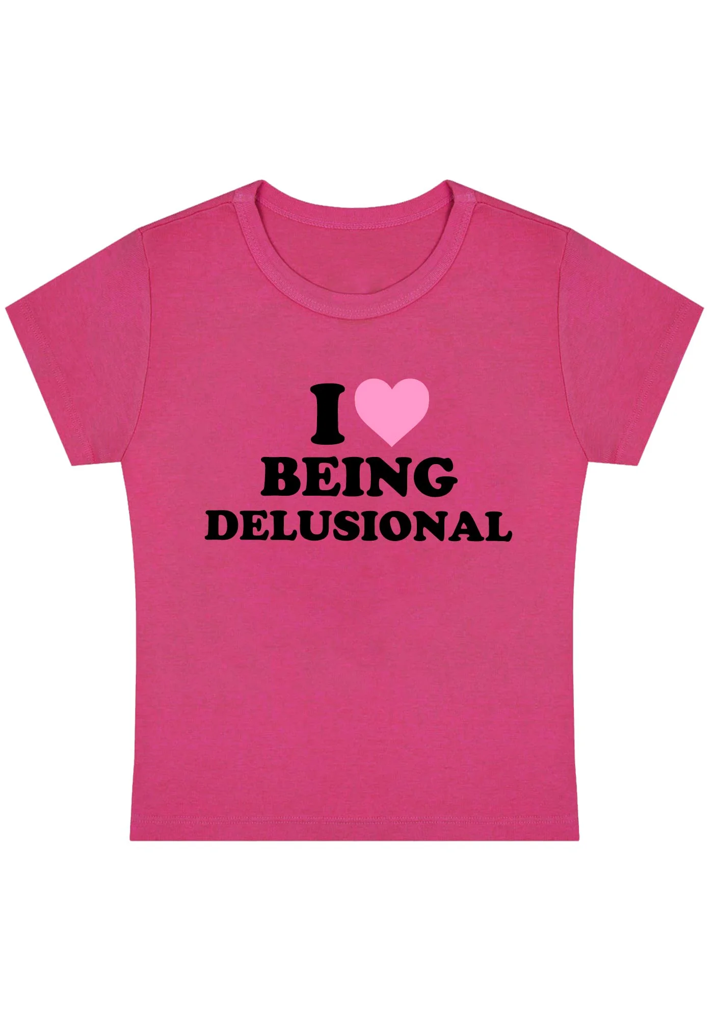 Curvy Being Delusional Baby Tee - Image 5