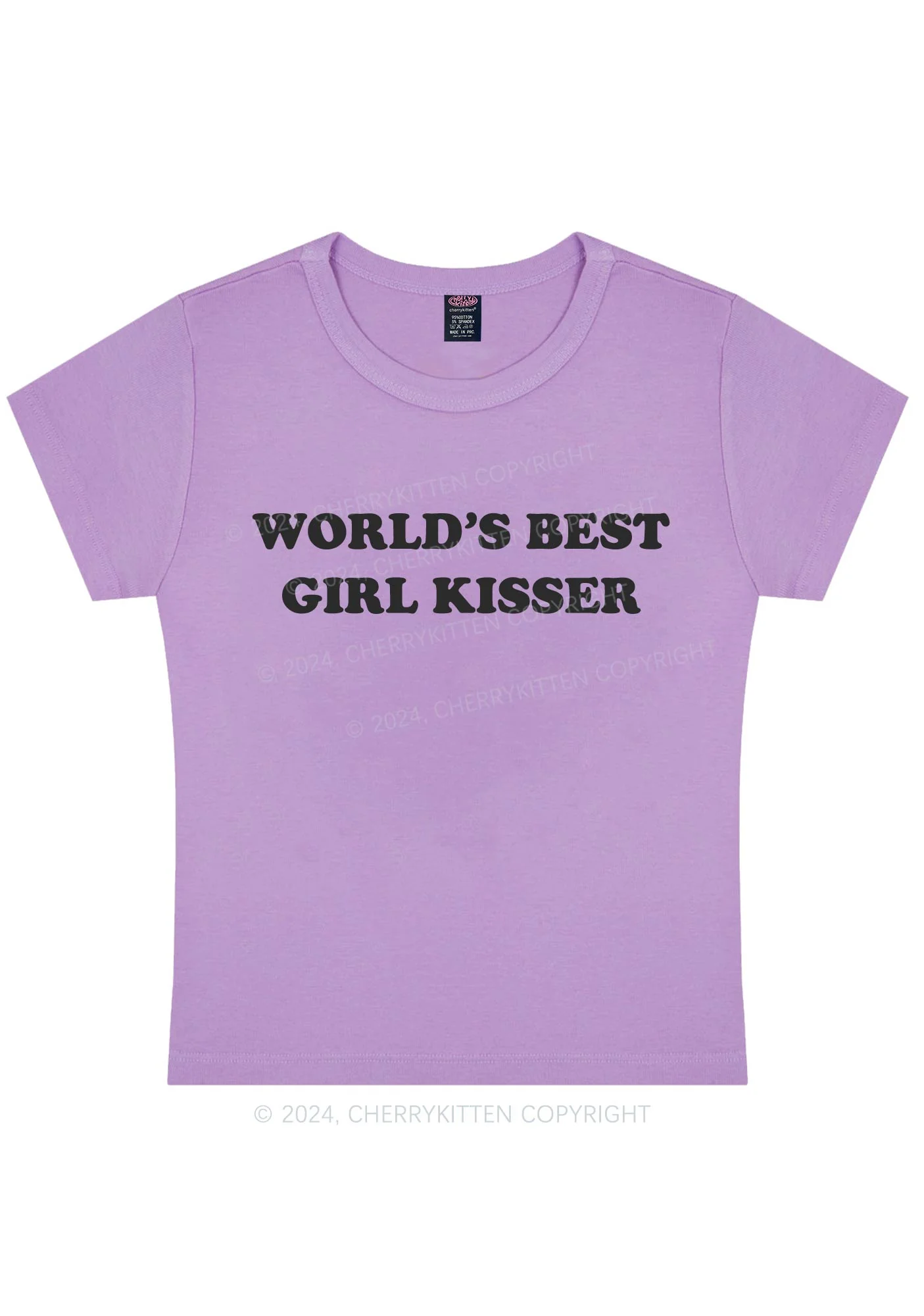 Curvy Best Girl Kisser Y2K Baby Tee Cherrykitten - Image 4