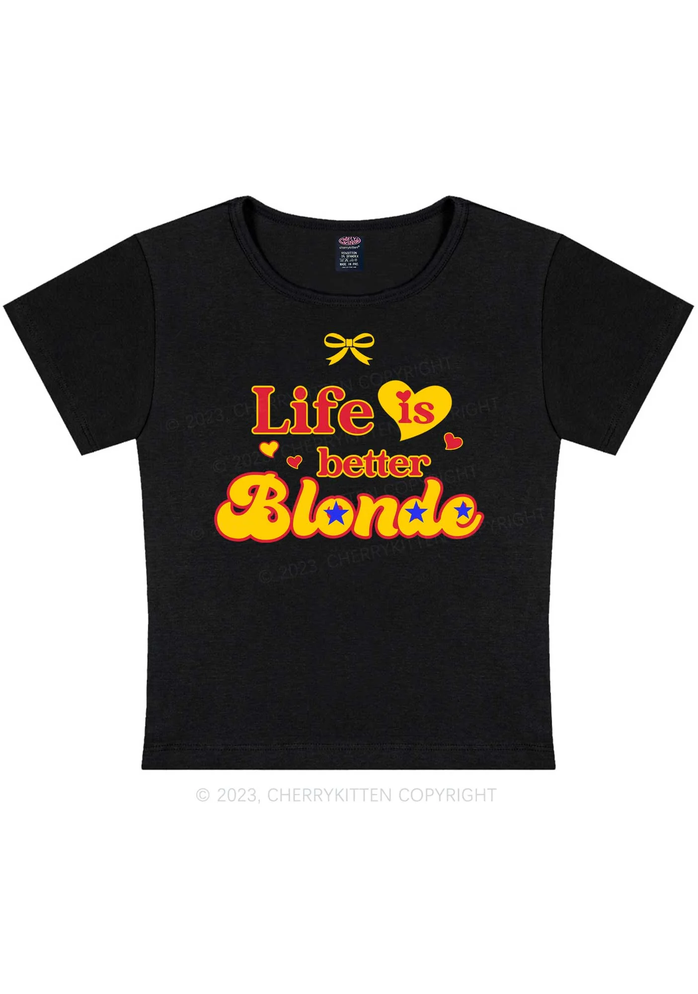 Curvy Better Blonde Y2K Baby Tee Cherrykitten - Image 3