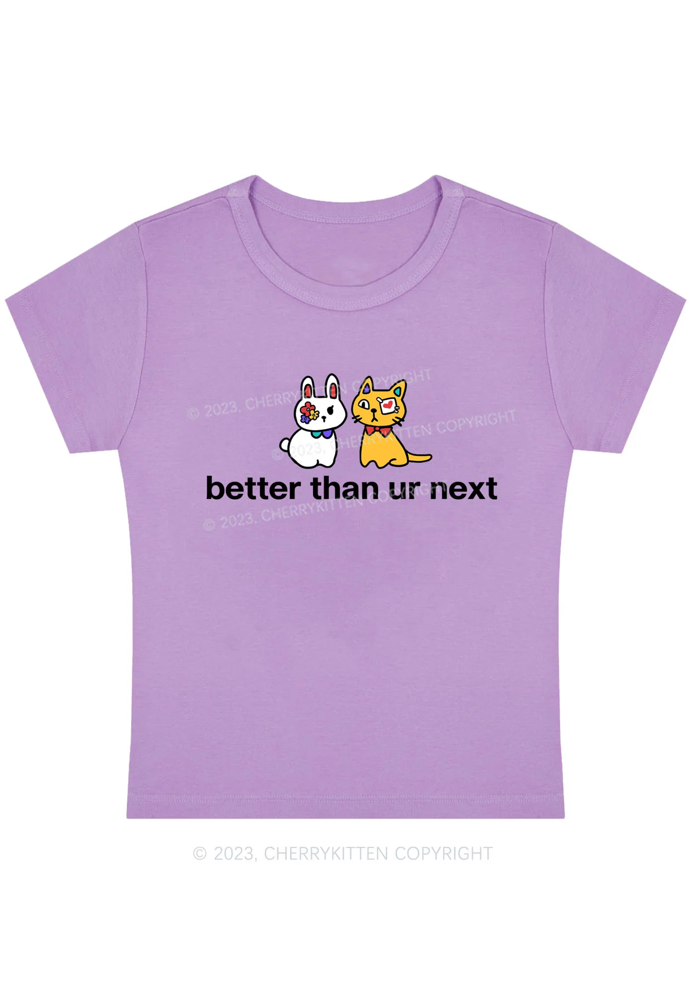 Curvy Better Than Ur Next Cat Y2K Baby Tee Cherrykitten - Image 4