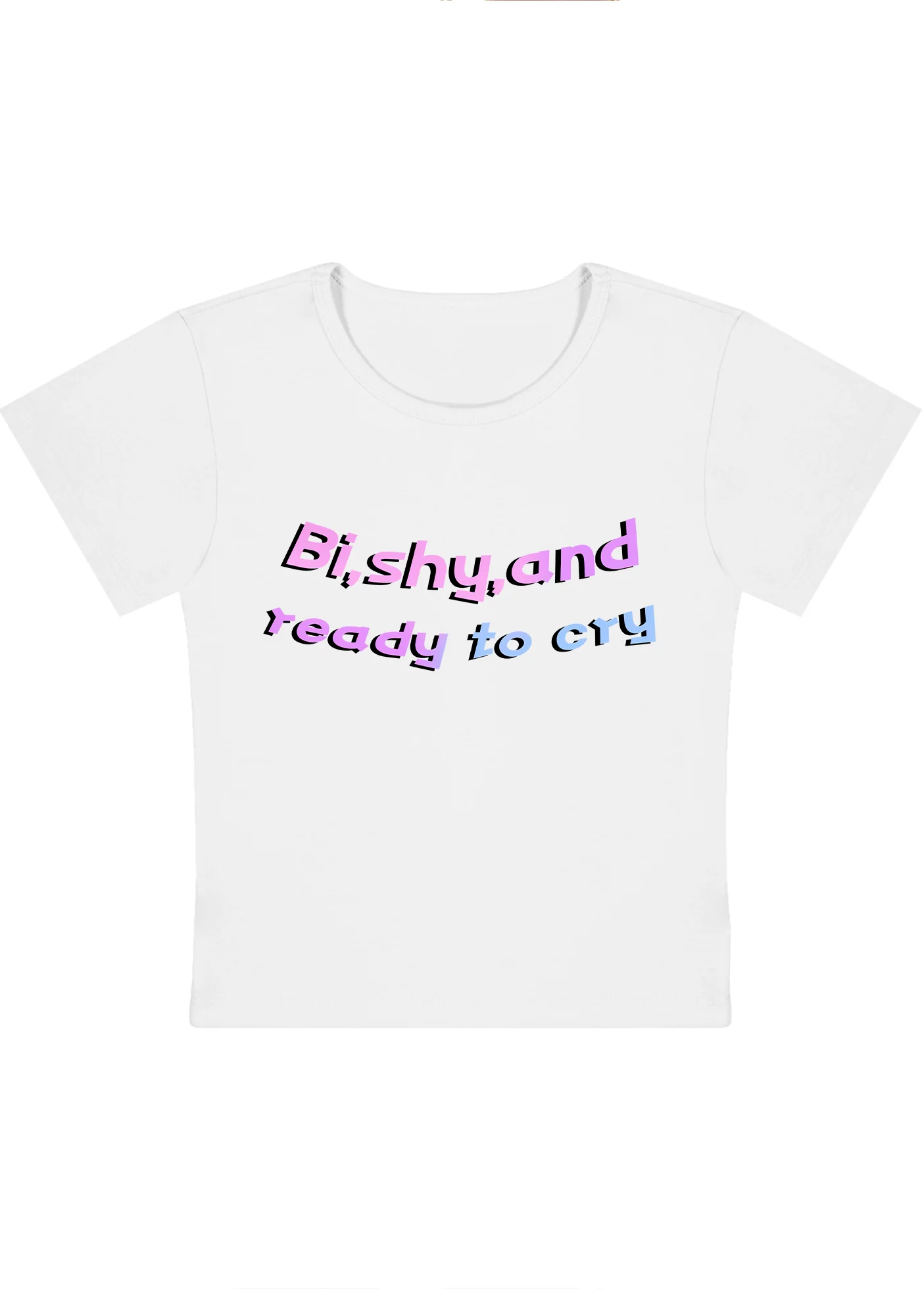 Curvy Bi Shy And Ready To Cry Baby Tee - Image 3