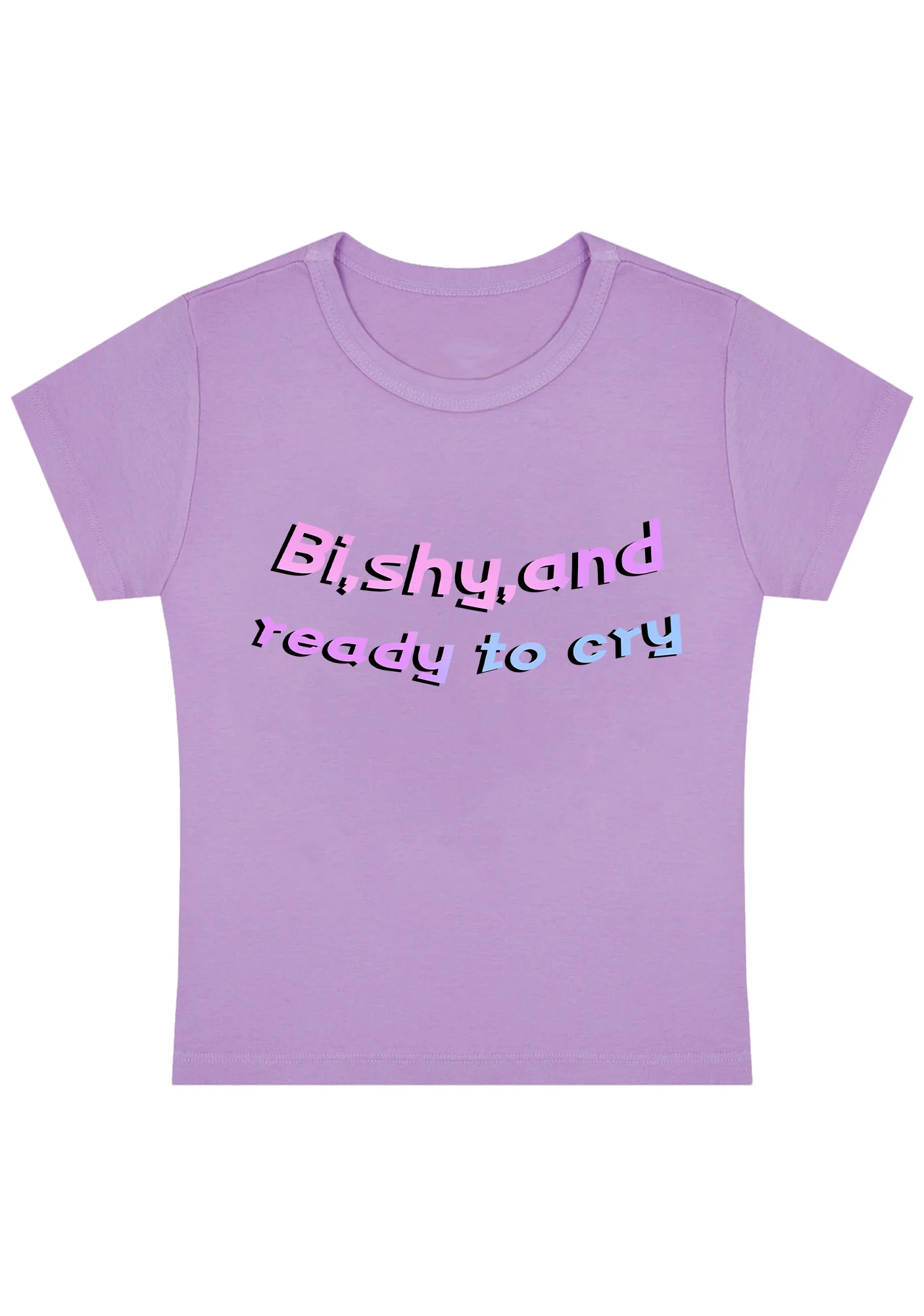 Curvy Bi Shy And Ready To Cry Baby Tee - Image 4