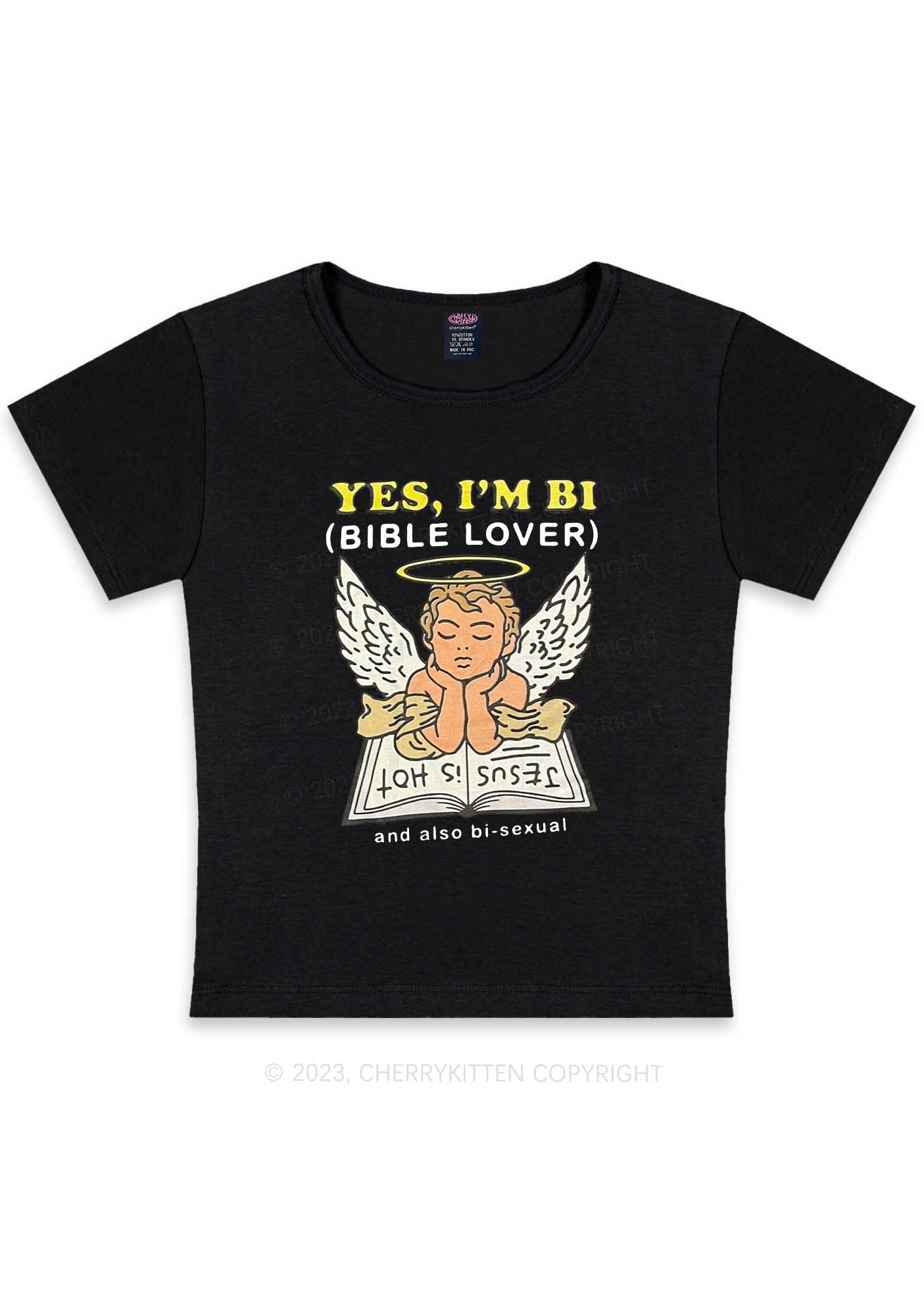 Curvy Bible Lover Y2K Baby Tee Cherrykitten - Image 2