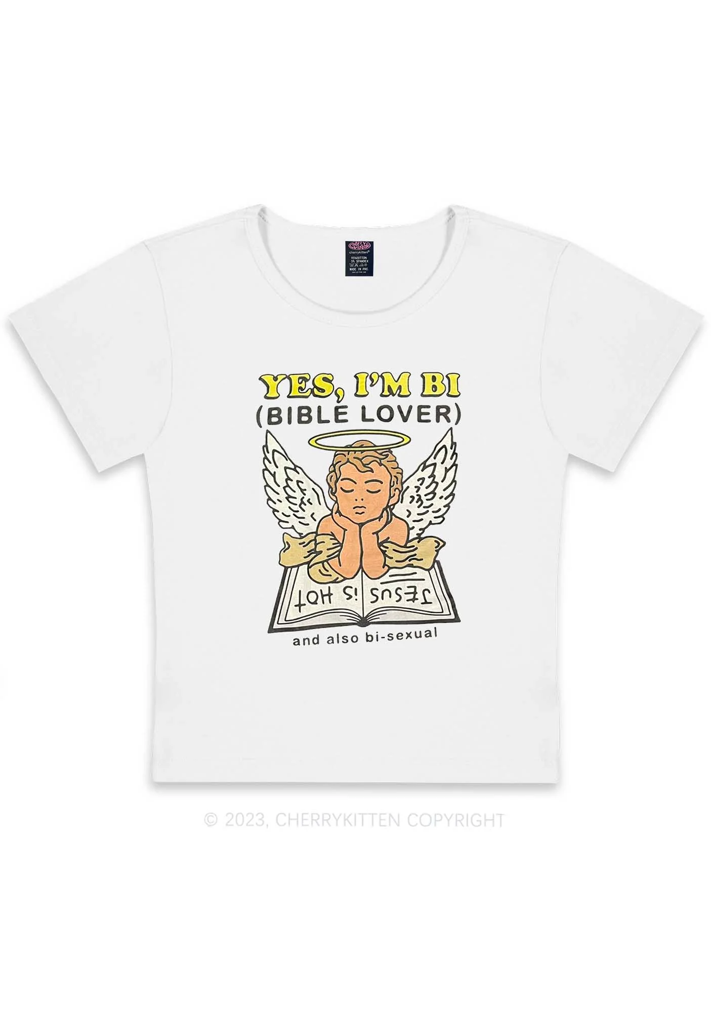 Curvy Bible Lover Y2K Baby Tee Cherrykitten - Image 3