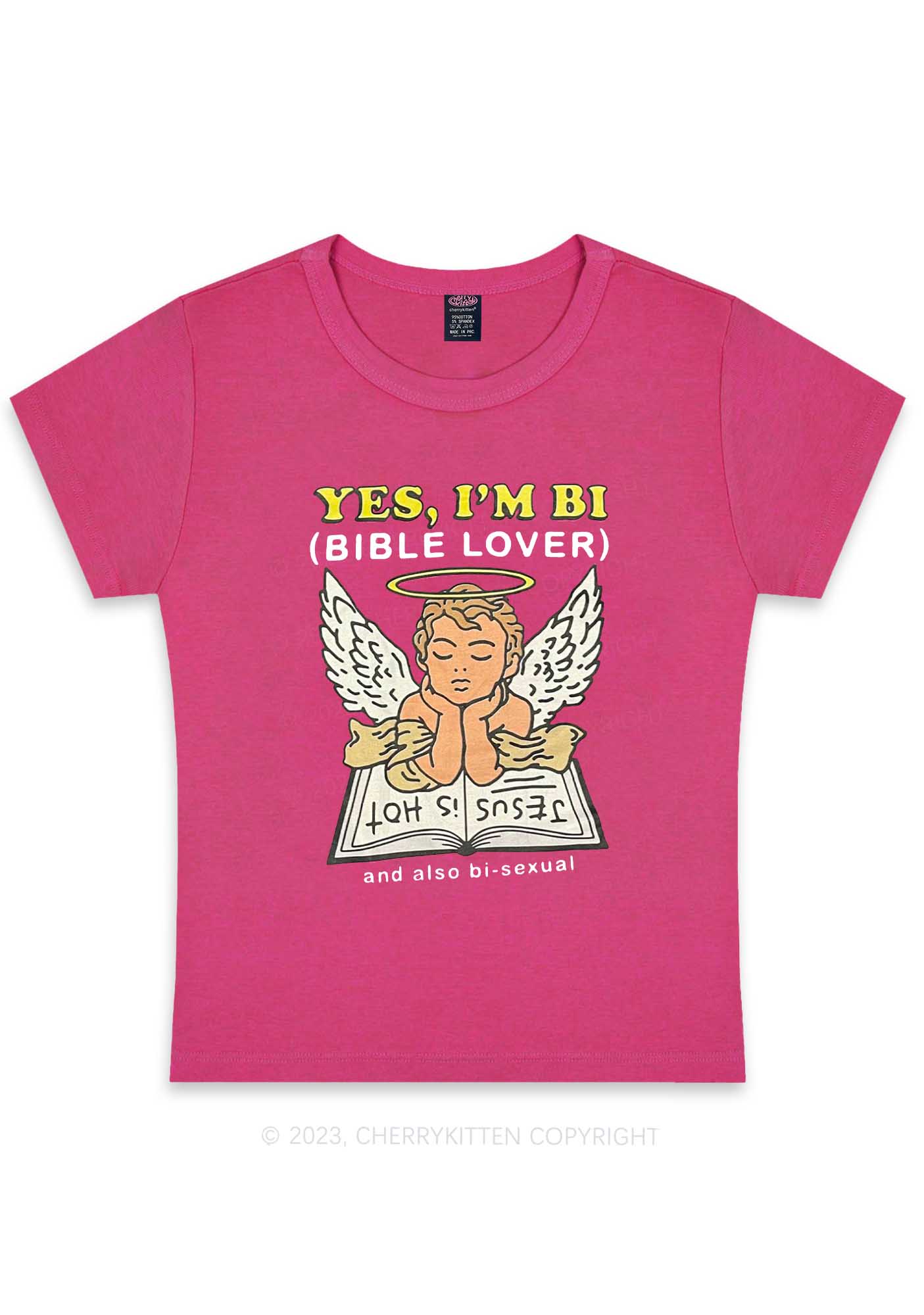 Curvy Bible Lover Y2K Baby Tee Cherrykitten - Image 5