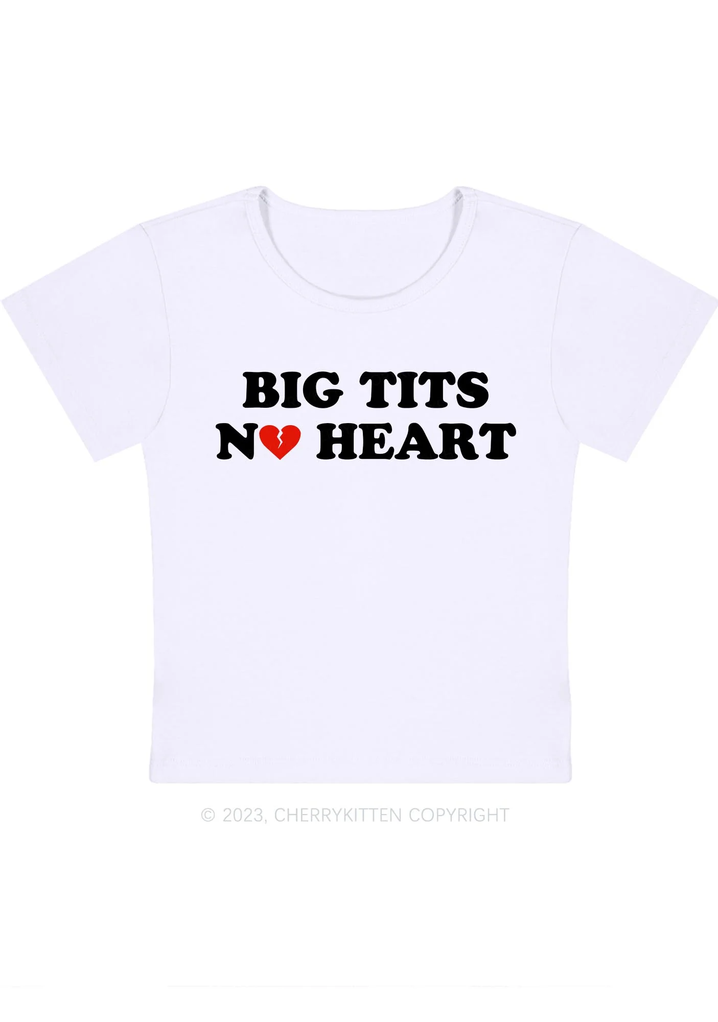Curvy Big Txts No Heart Y2K Baby Tee Cherrykitten - Image 3