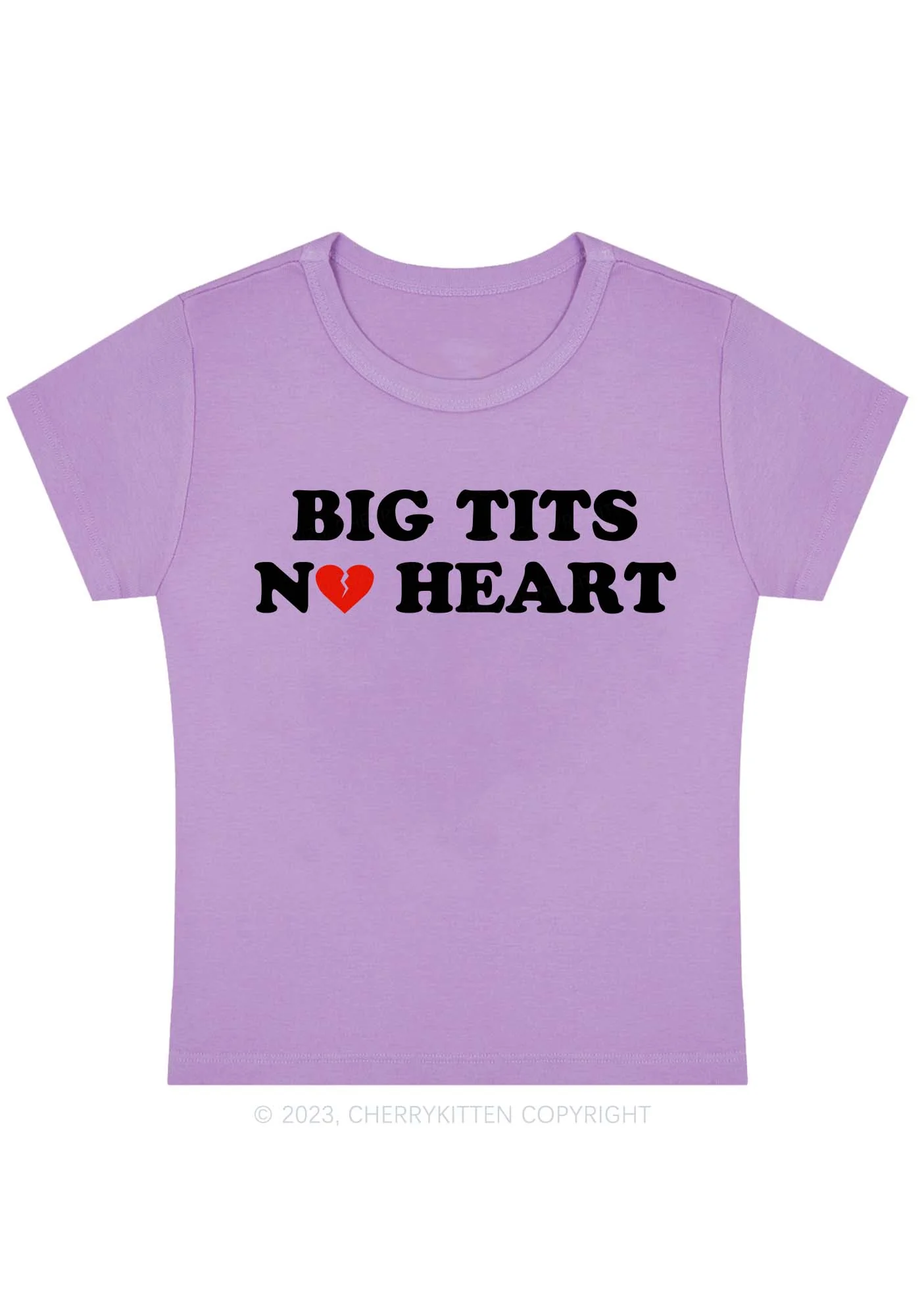 Curvy Big Txts No Heart Y2K Baby Tee Cherrykitten - Image 4