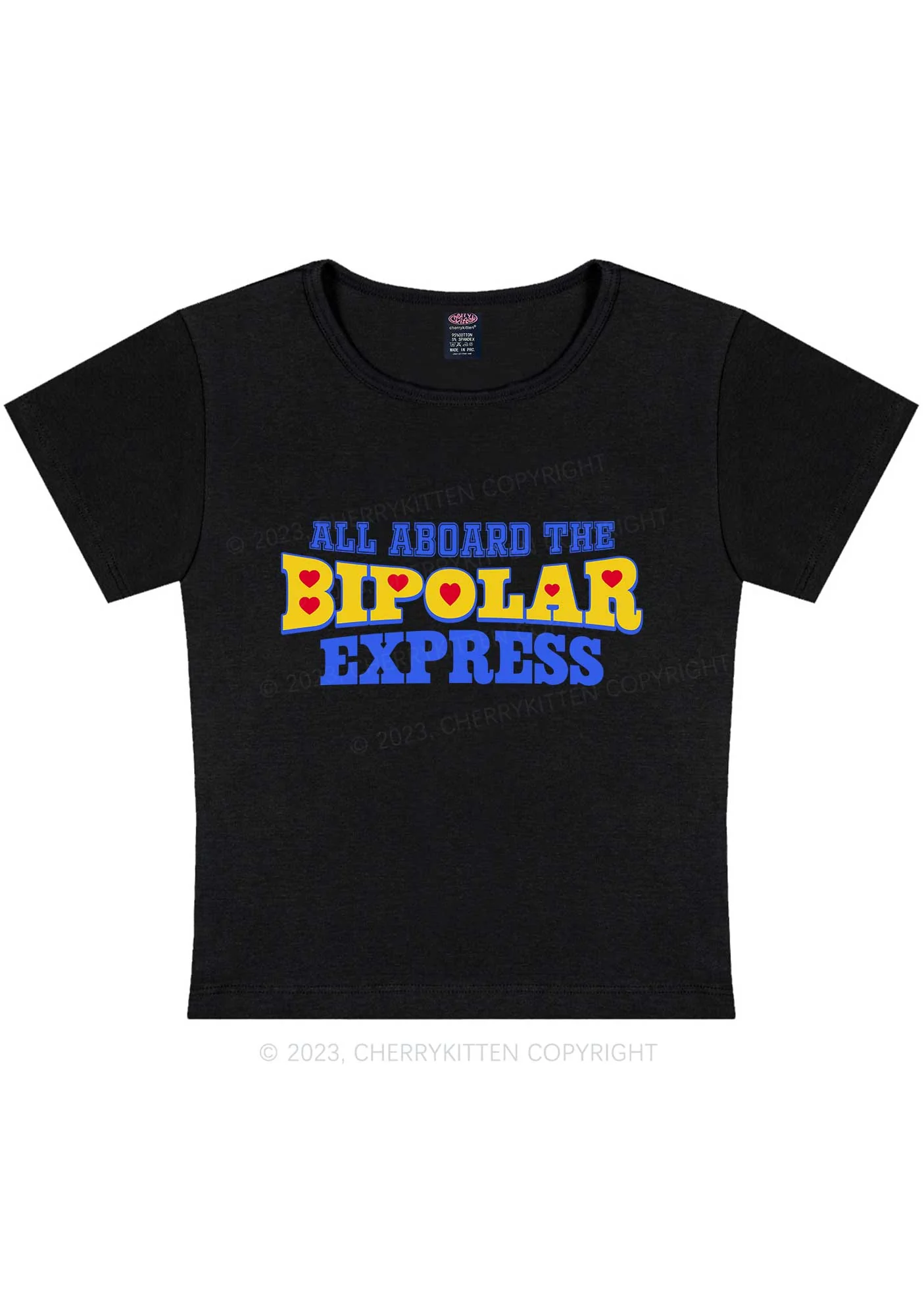 Curvy Bipolar Express Y2K Baby Tee Cherrykitten - Image 3
