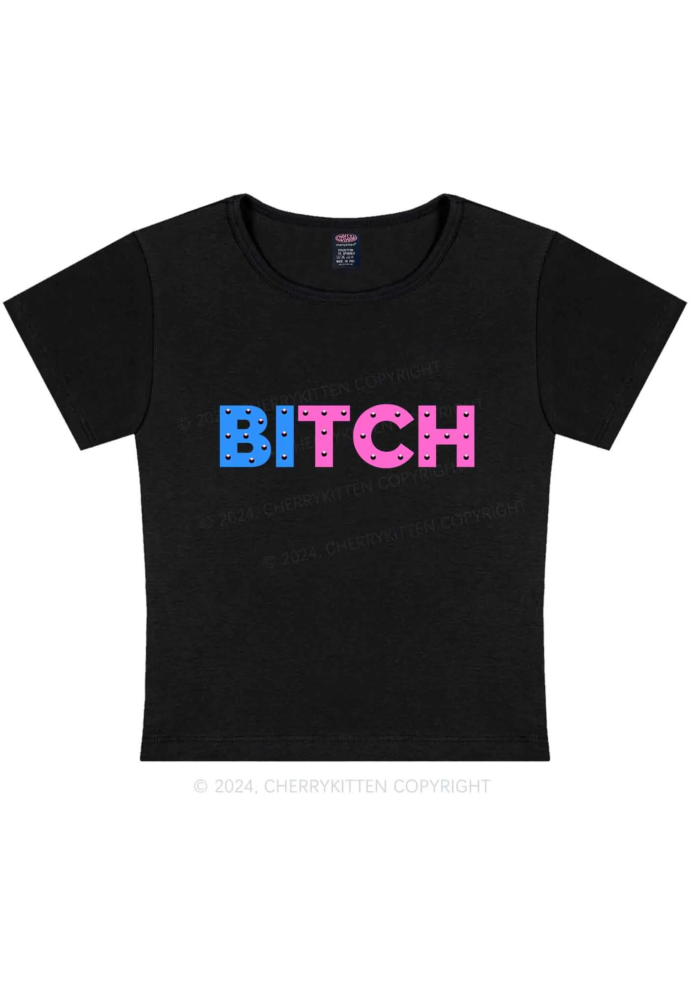 Curvy Bisexual Bixxh Y2K Baby Tee Cherrykitten - Image 2