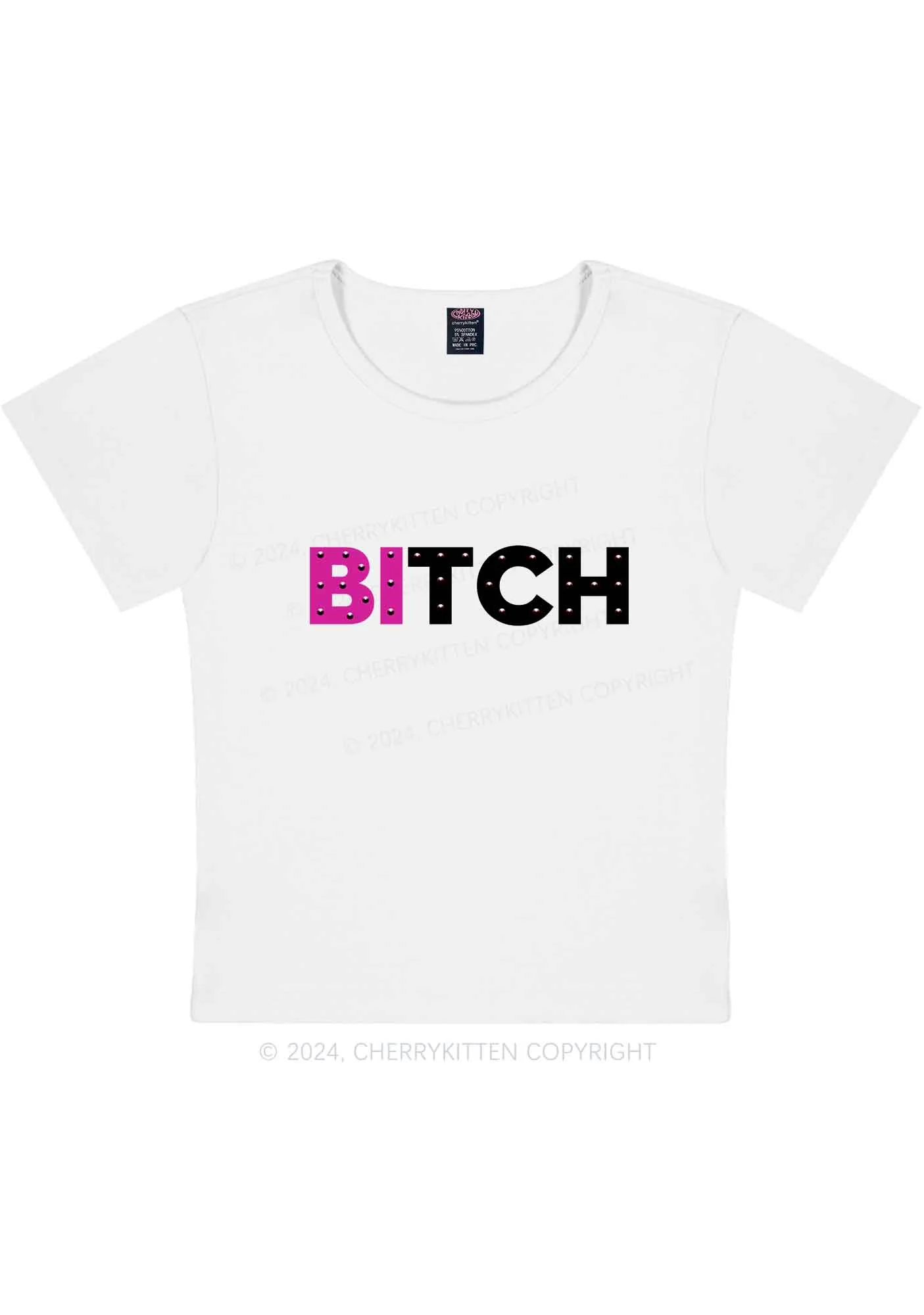 Curvy Bisexual Bixxh Y2K Baby Tee Cherrykitten - Image 3