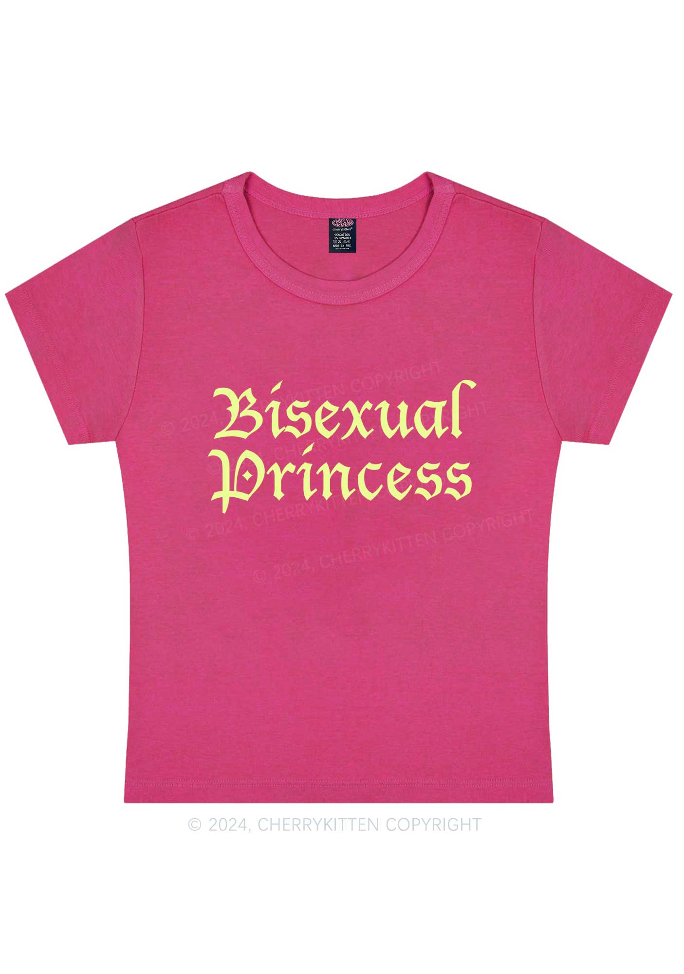 Curvy Bisexual Princess Y2K Baby Tee Cherrykitten - Image 5