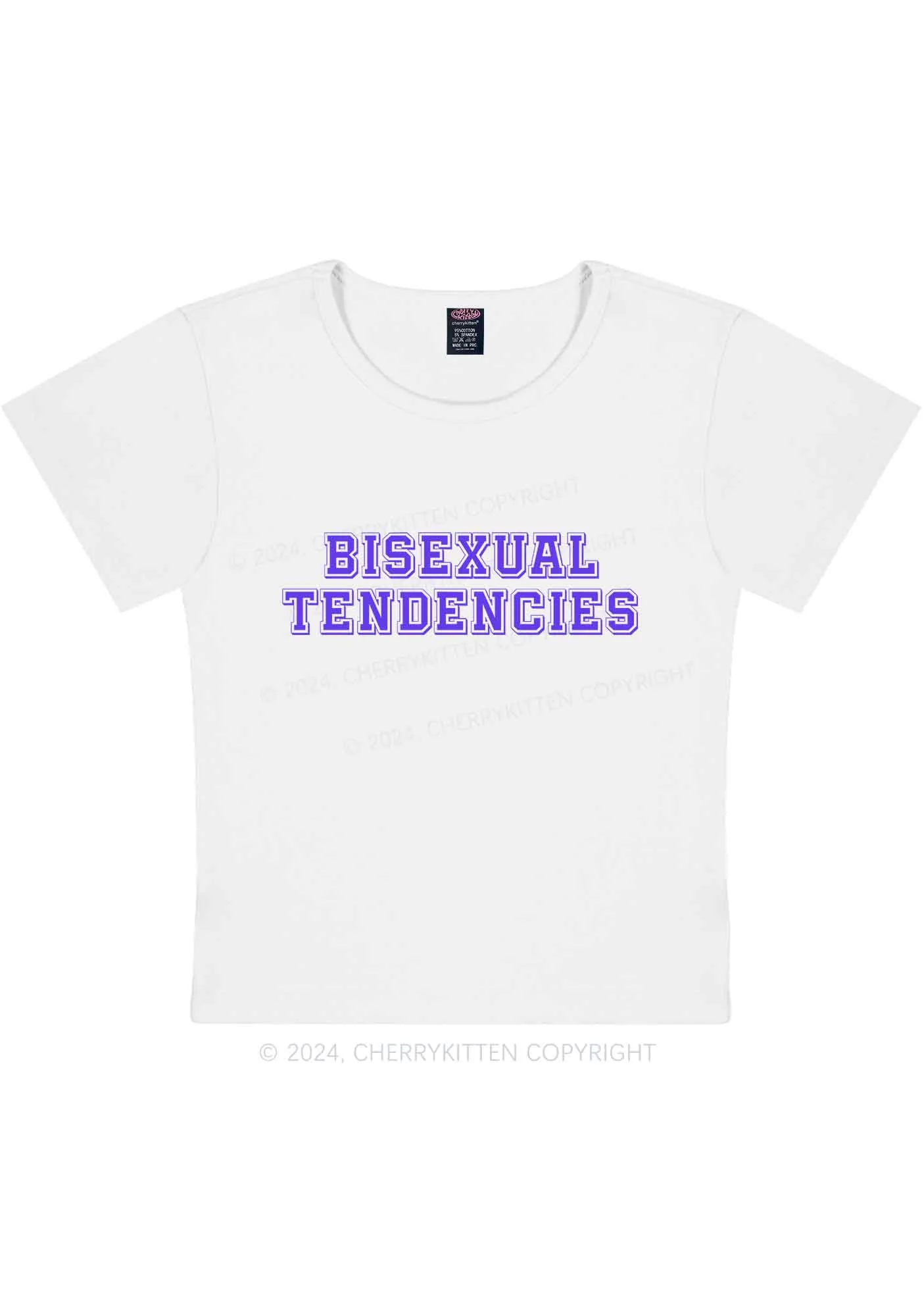 Curvy Bisexual Tendencies Y2K Baby Tee Cherrykitten - Image 3