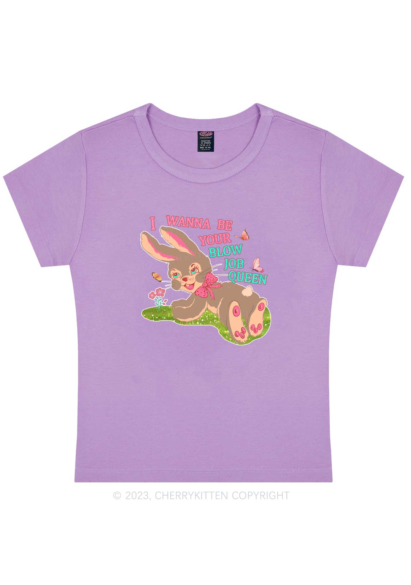 Curvy Blow Job Queen Y2K Baby Tee Cherrykitten - Image 4