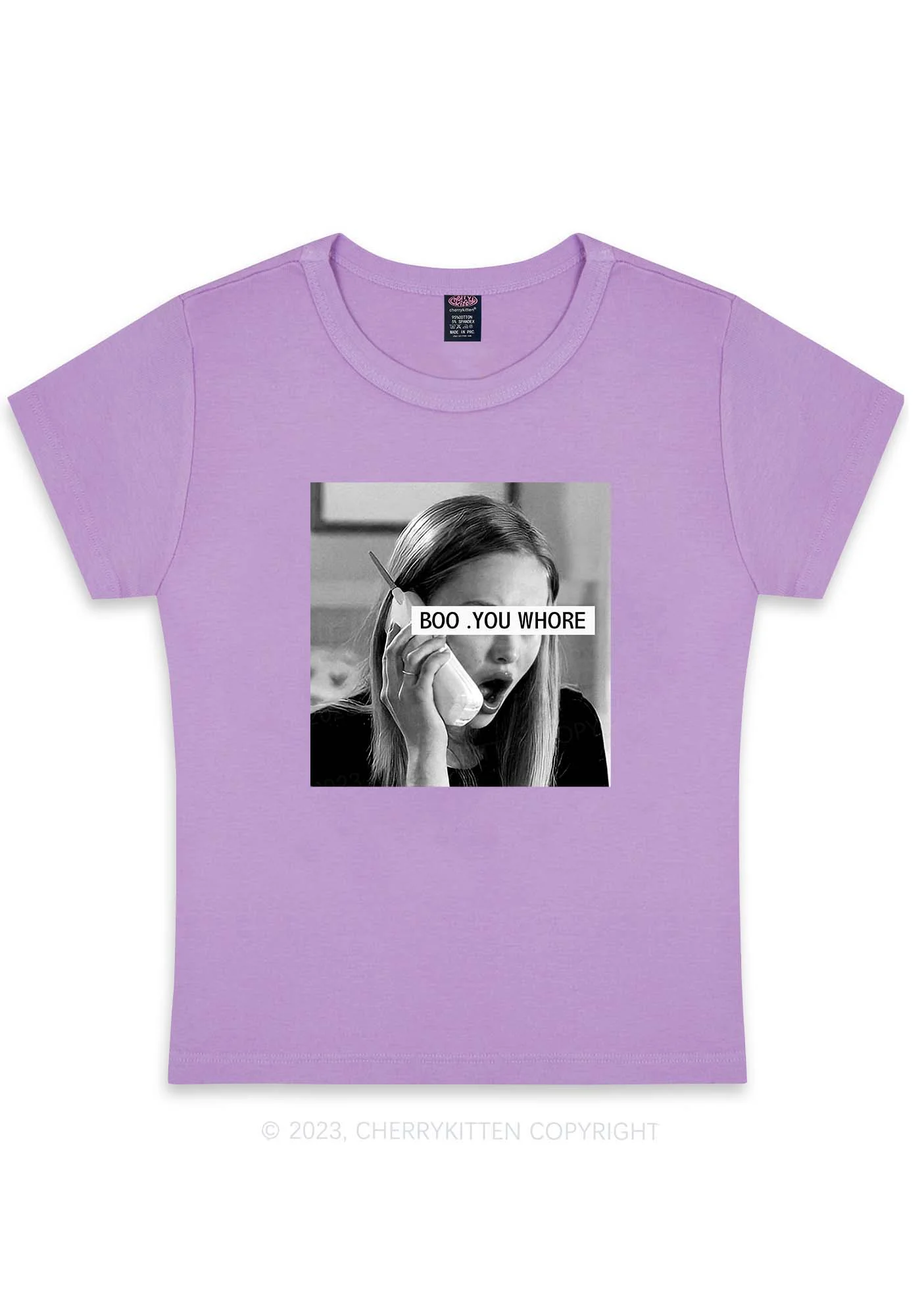 Curvy Boo You Hore Y2K Baby Tee Cherrykitten - Image 4