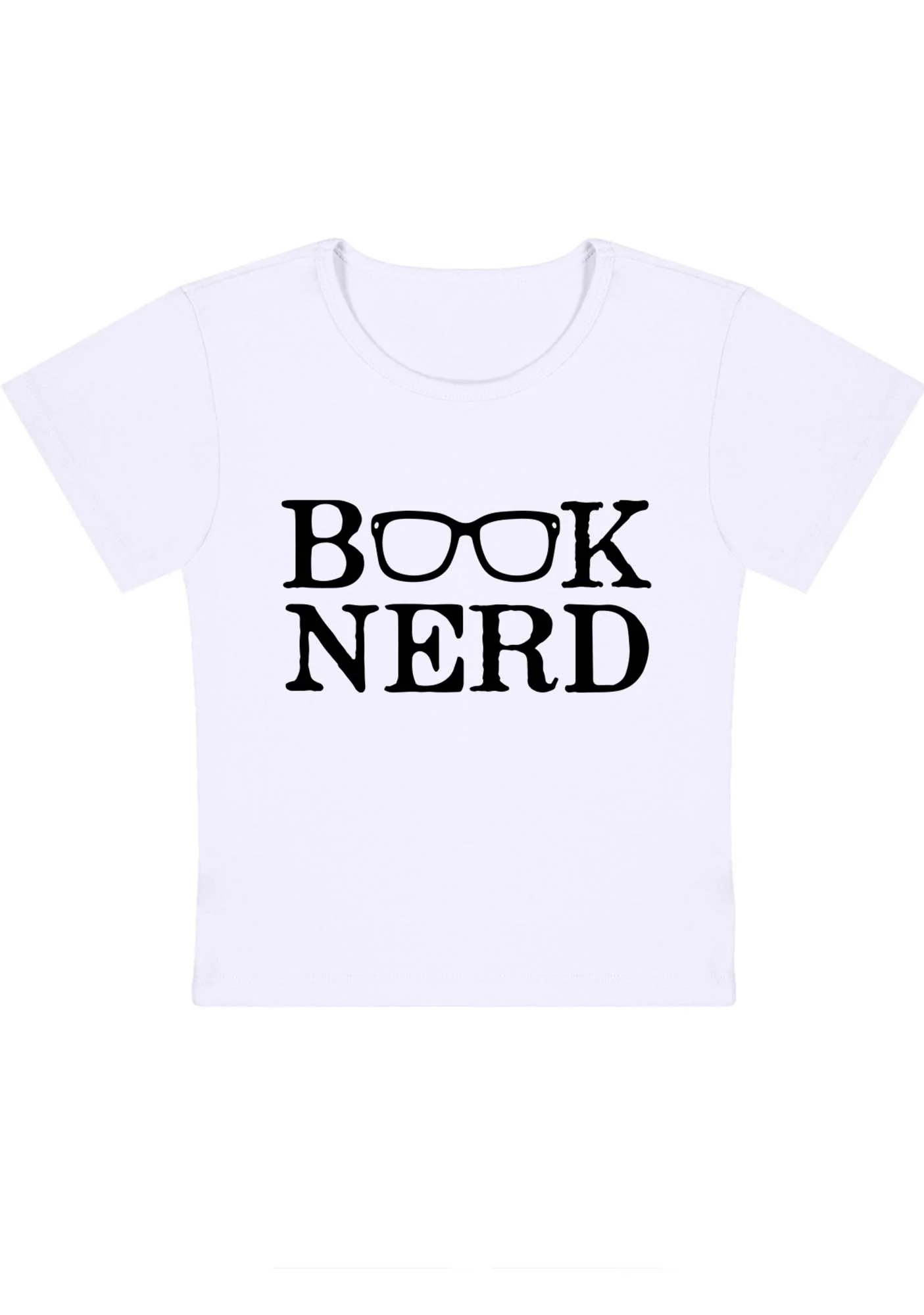 Curvy Book Nerd Glasses Baby Tee - Image 3