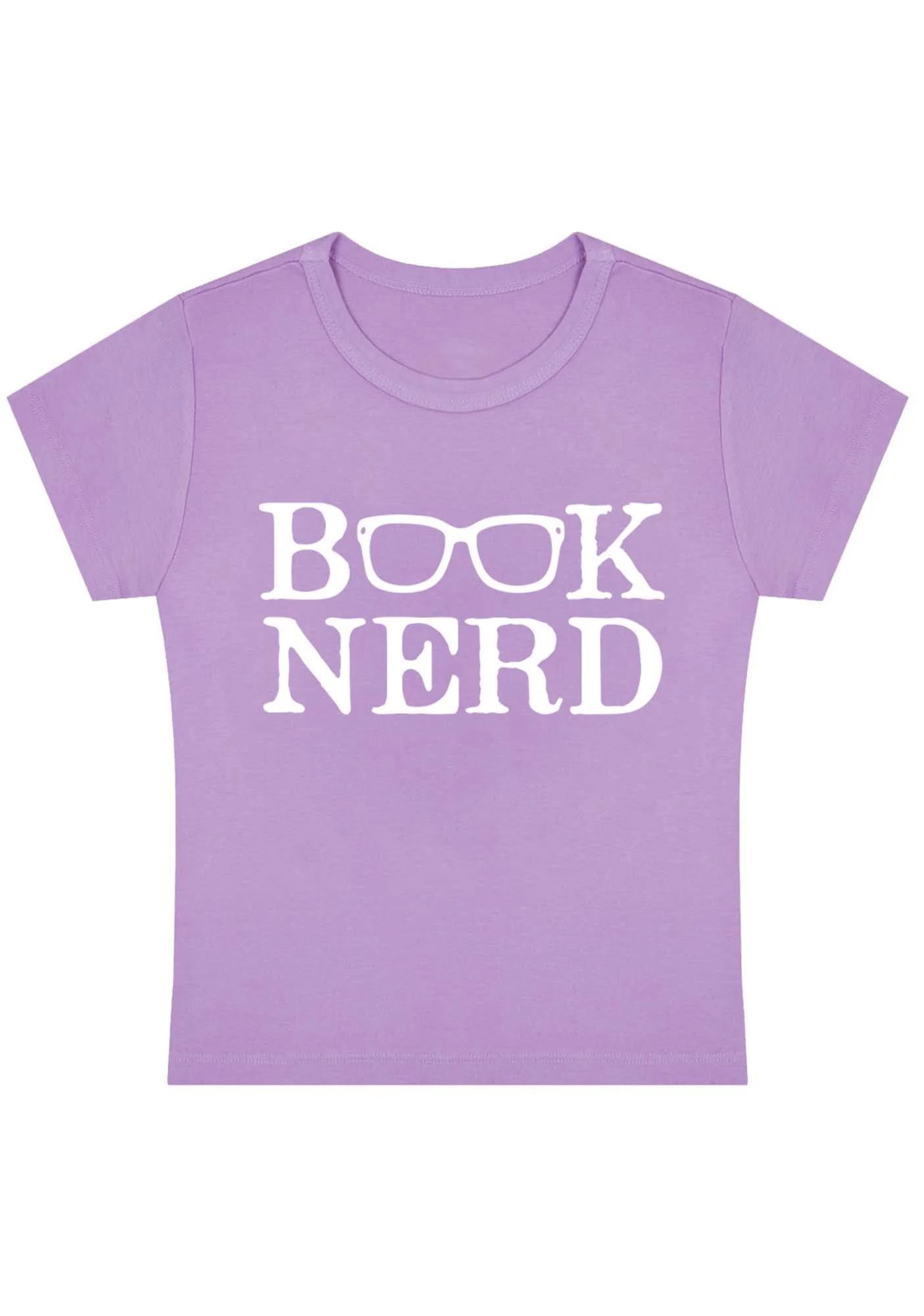 Curvy Book Nerd Glasses Baby Tee - Image 4