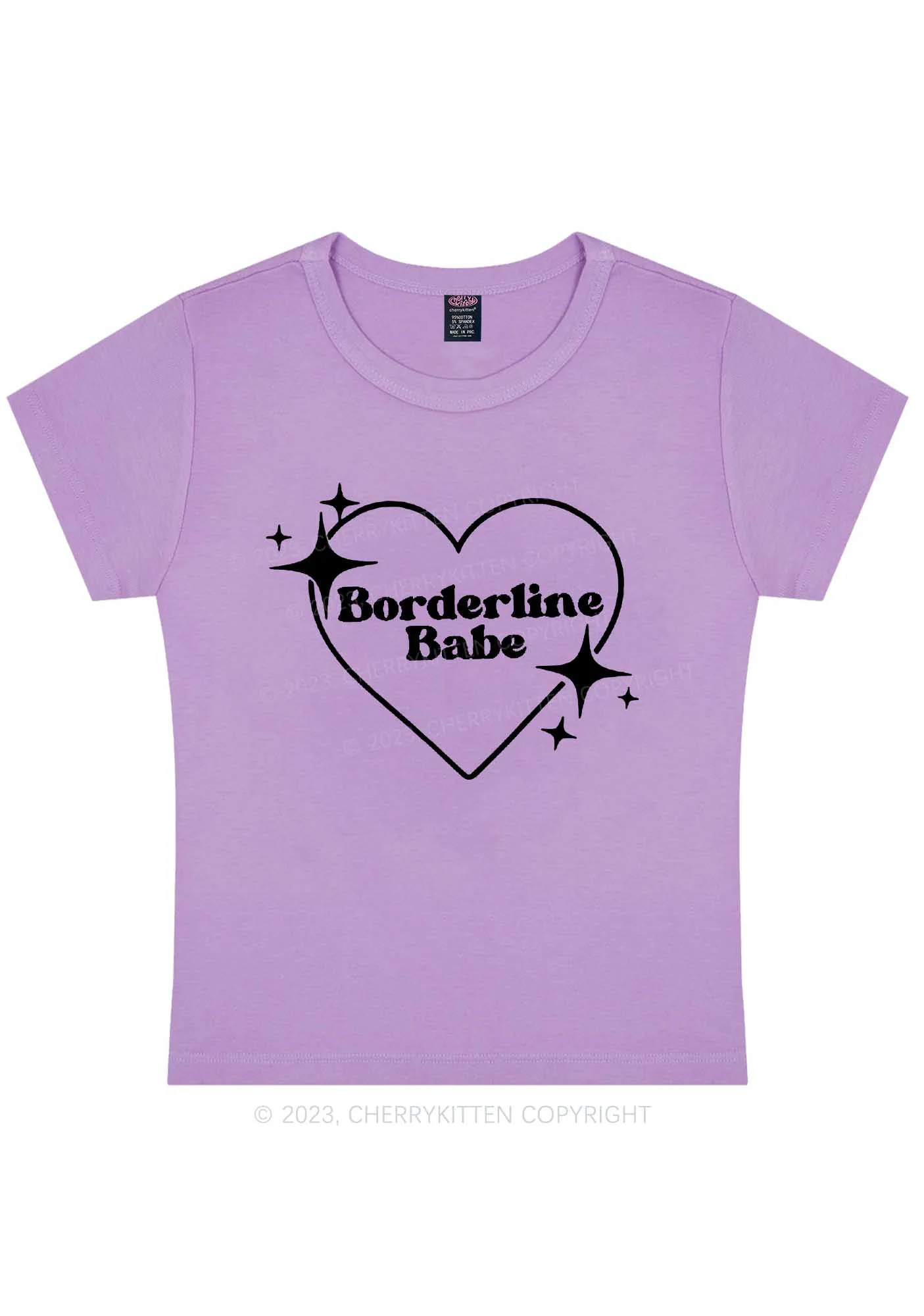 Curvy Borderline Personality Babe Y2K Baby Tee Cherrykitten - Image 4