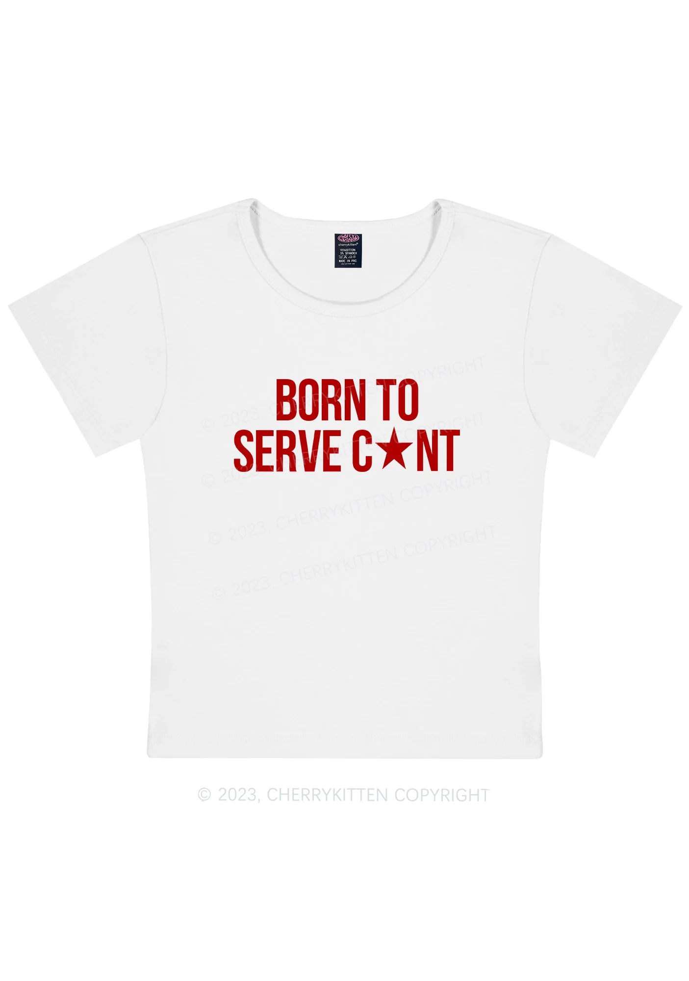 Curvy Born To Serve Cxxt Y2K Baby Tee Cherrykitten - Image 2