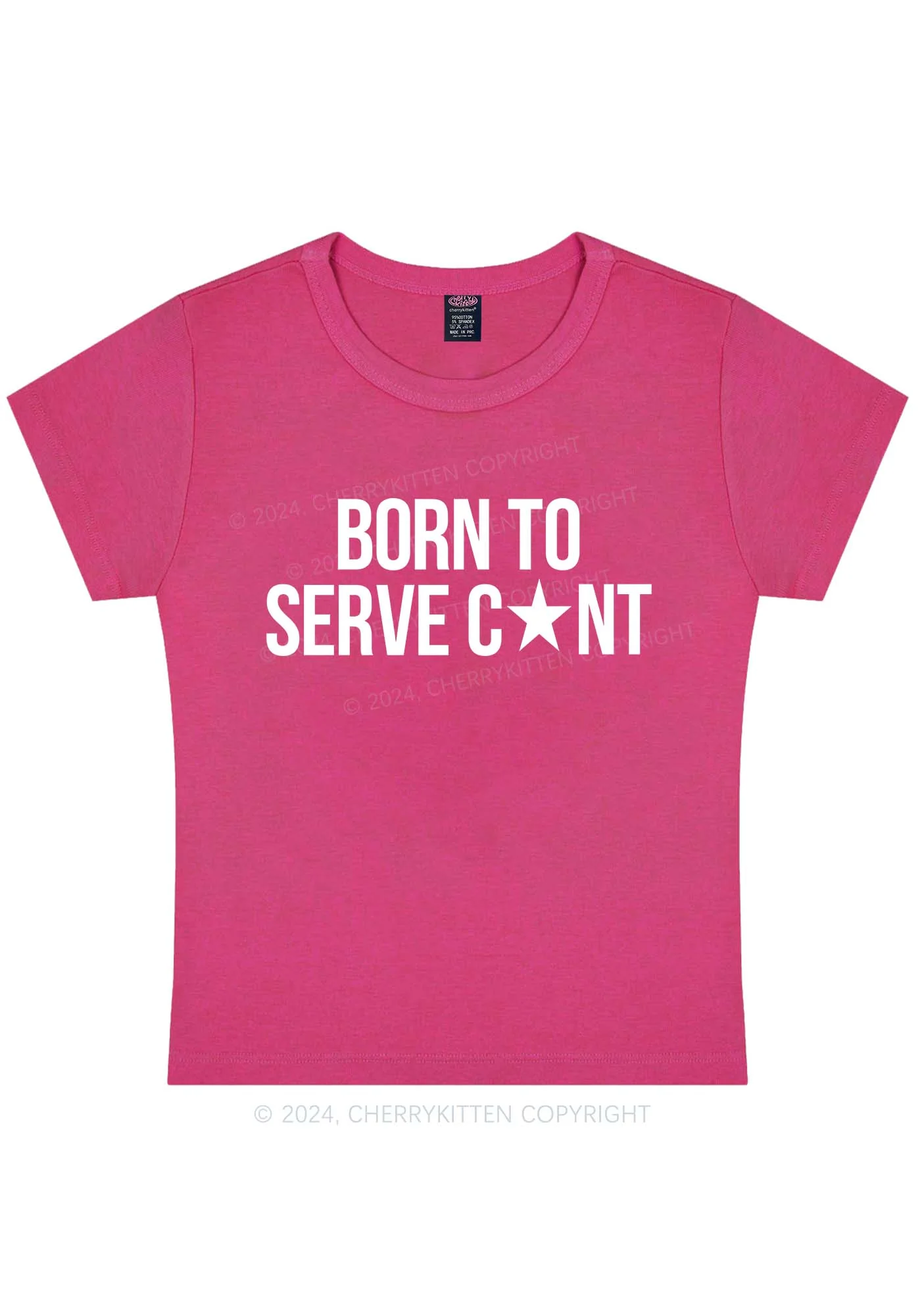 Curvy Born To Serve Cxxt Y2K Baby Tee Cherrykitten - Image 3