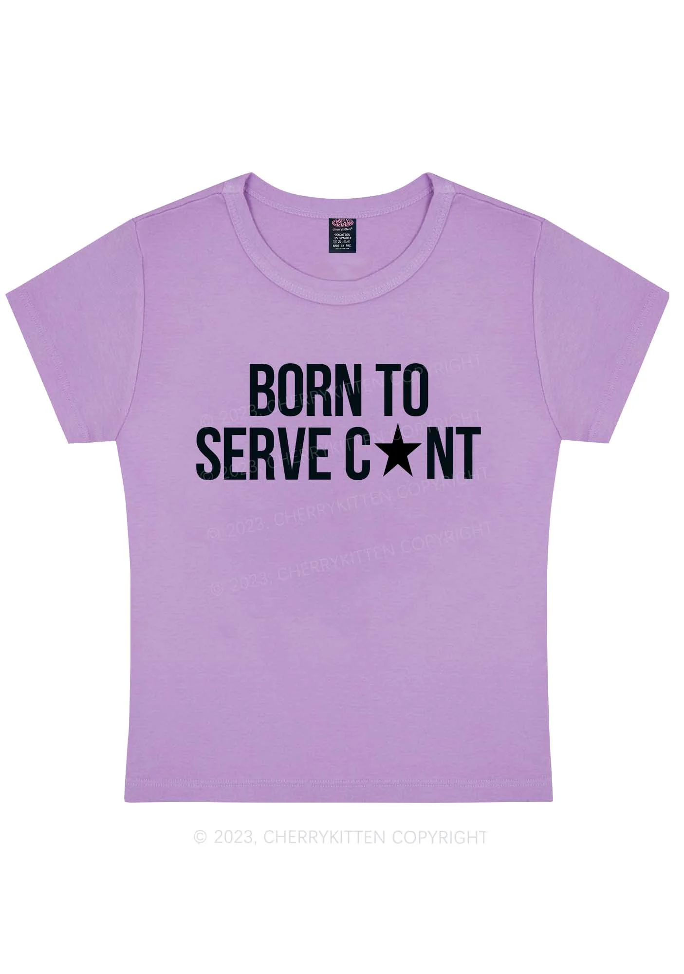 Curvy Born To Serve Cxxt Y2K Baby Tee Cherrykitten - Image 5