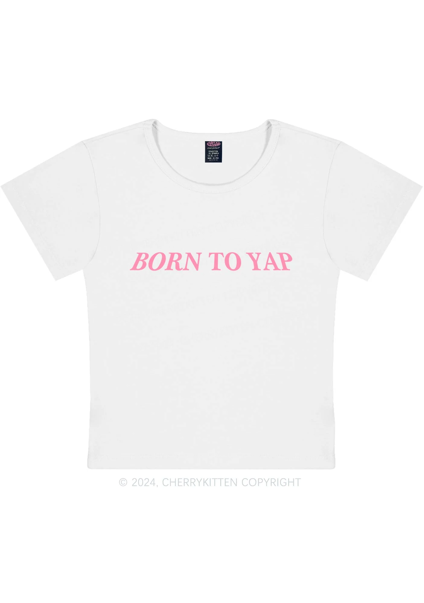 Curvy Born To Yap Y2K Baby Tee Cherrykitten - Image 3