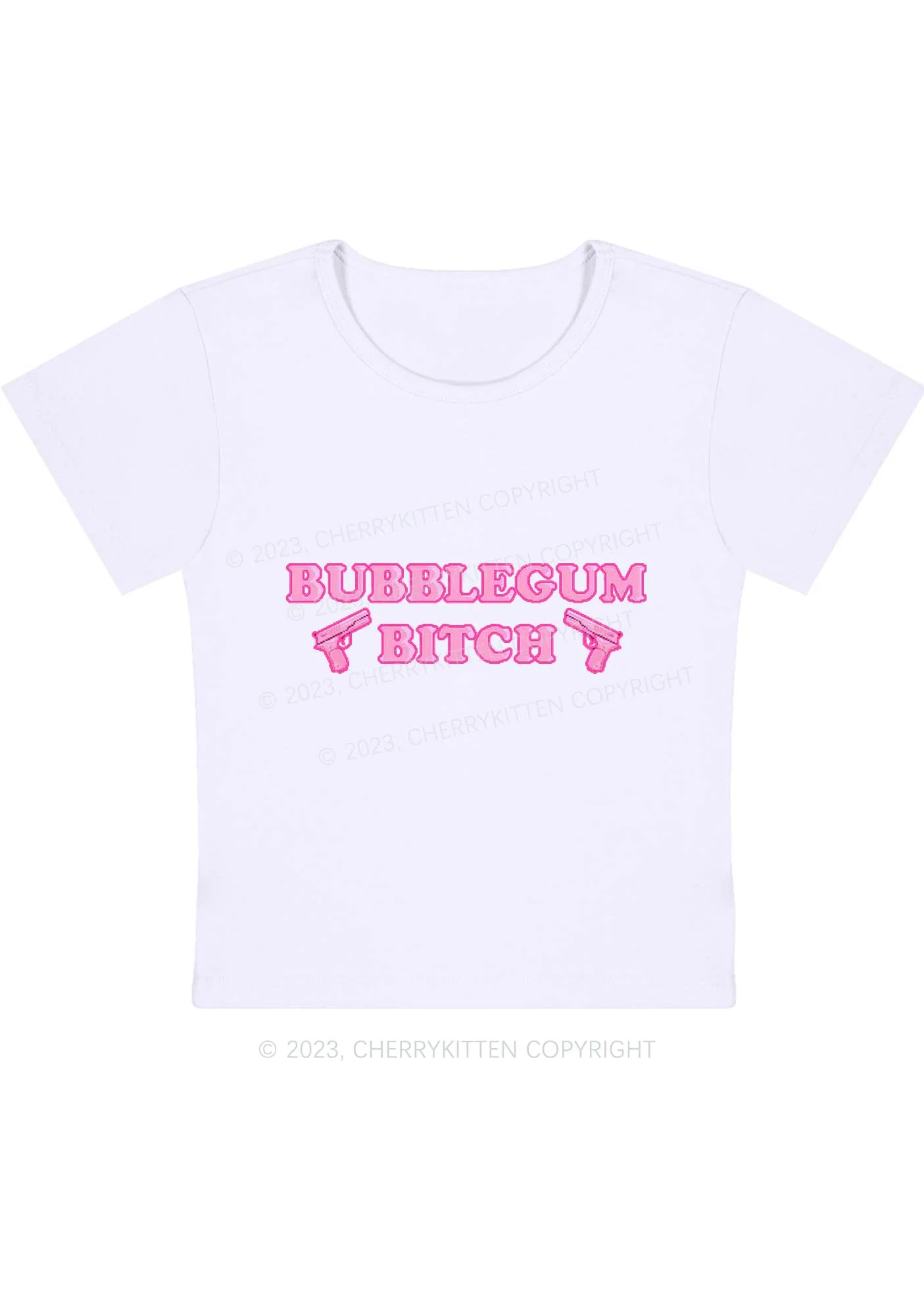 Curvy Bubblegum Bxtch Baby Tee Cherrykitten - Image 3