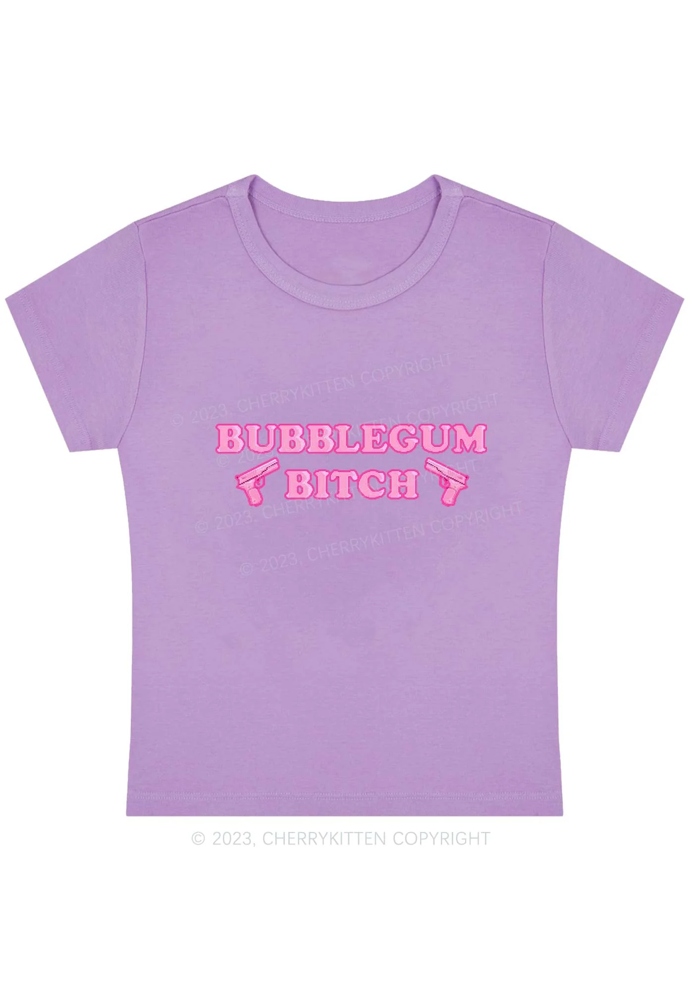 Curvy Bubblegum Bxtch Baby Tee Cherrykitten - Image 4