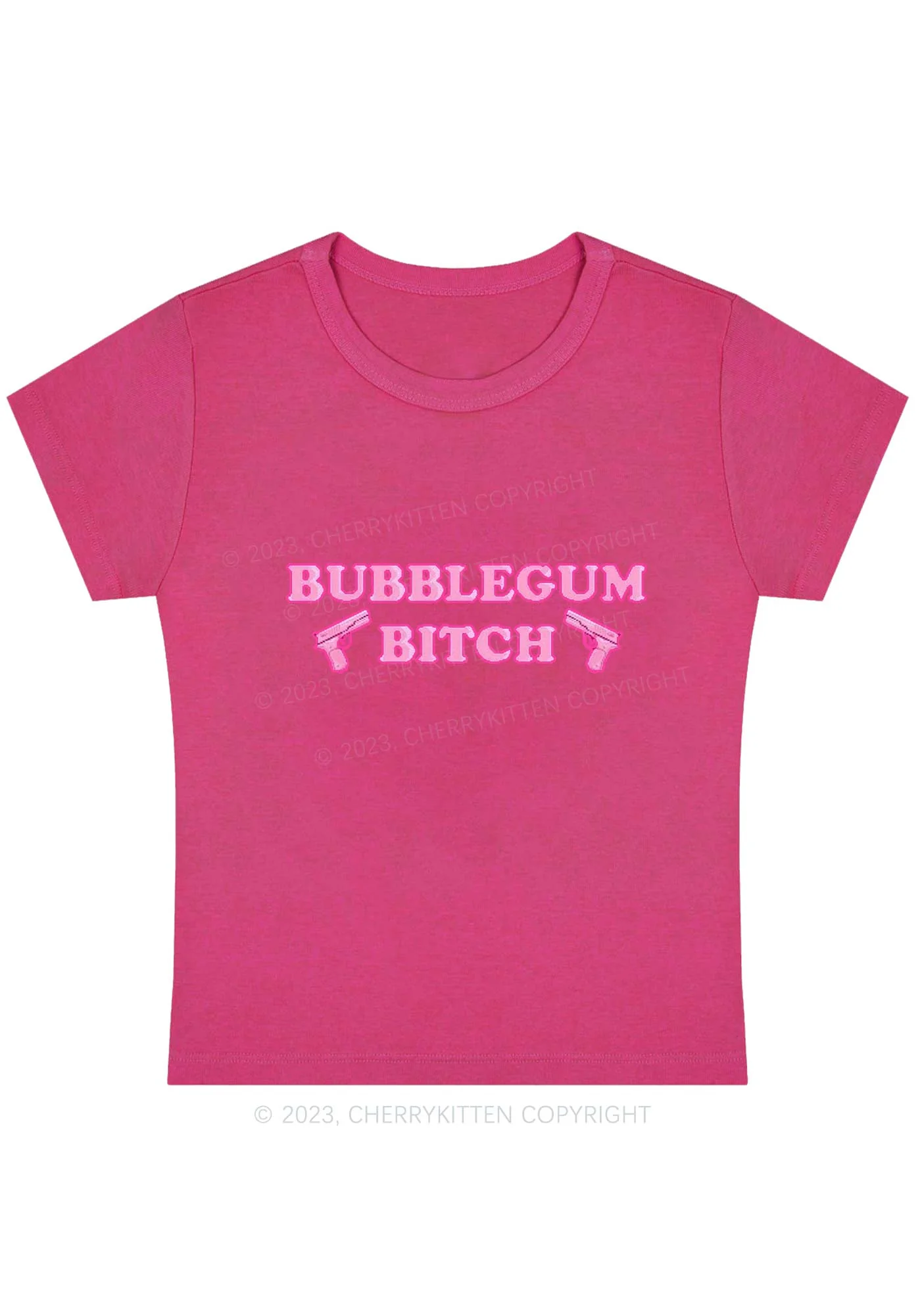 Curvy Bubblegum Bxtch Baby Tee Cherrykitten - Image 5