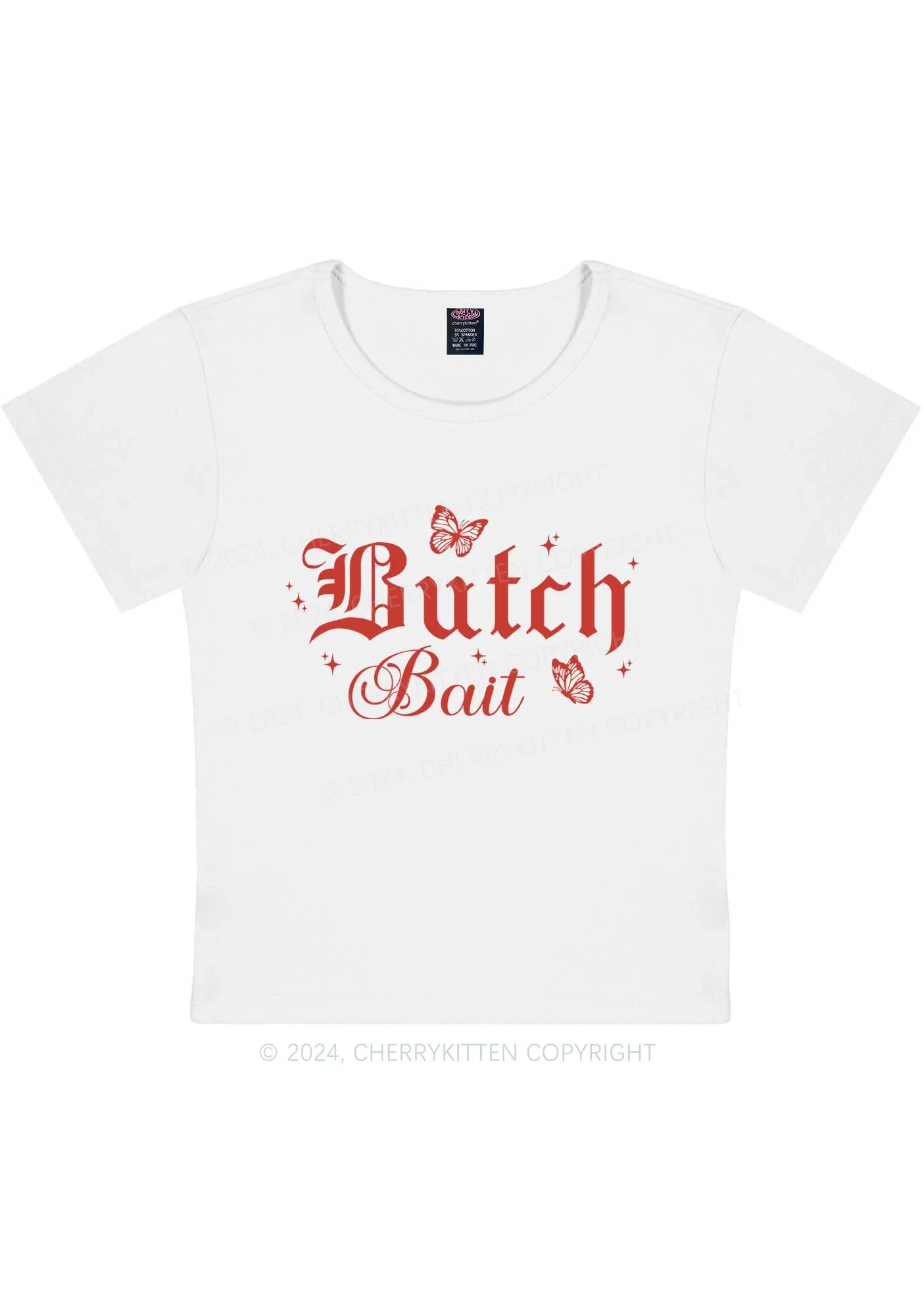 Curvy Butch Bait Y2K Baby Tee Cherrykitten - Image 2