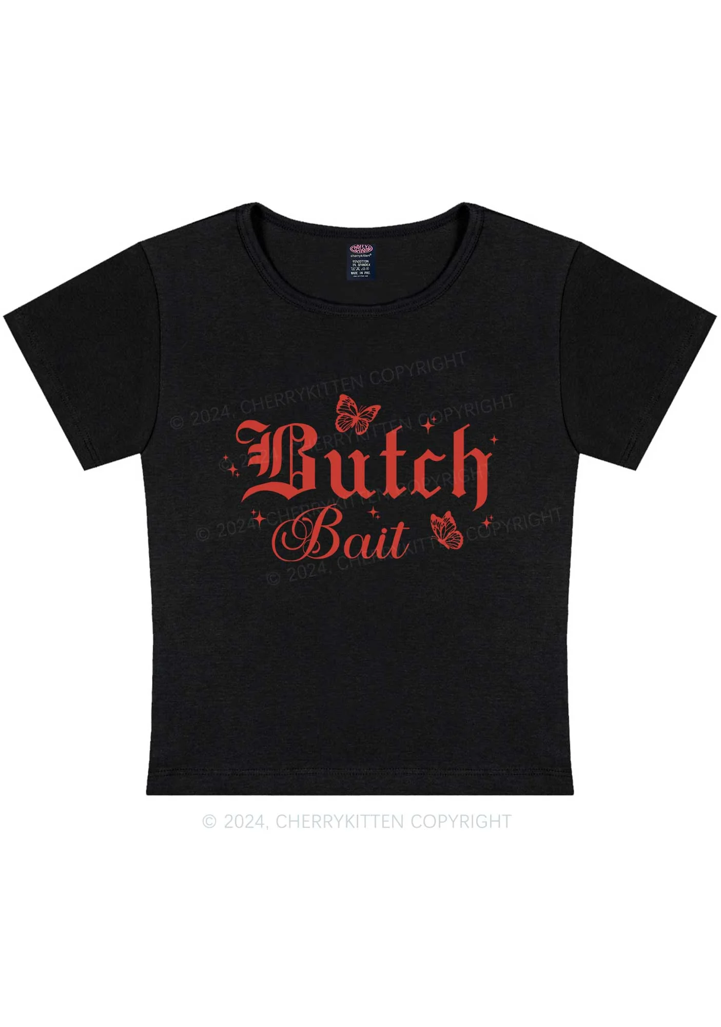 Curvy Butch Bait Y2K Baby Tee Cherrykitten - Image 3