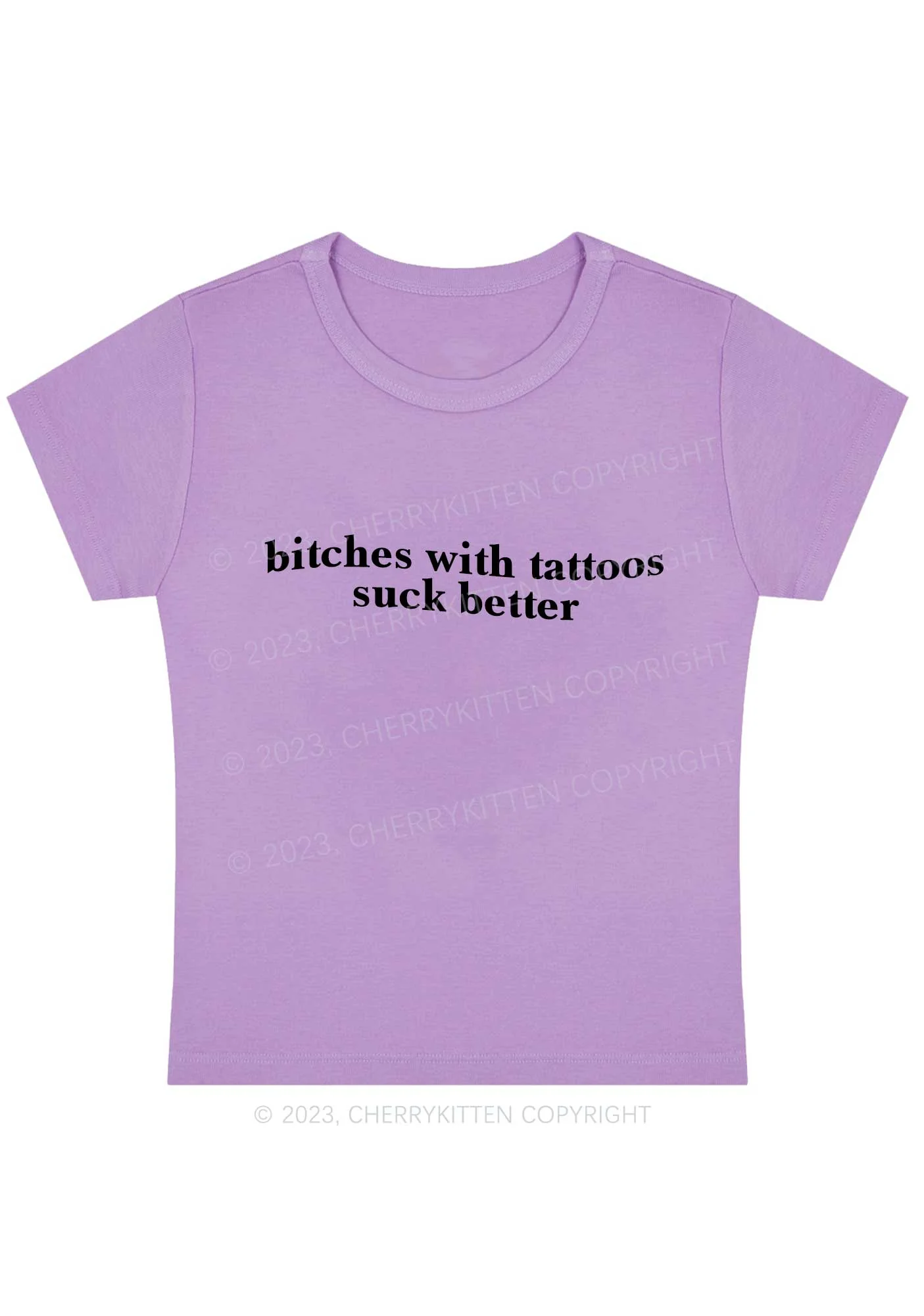 Curvy Bxxches With Tattoos Suck Better Y2K Baby Tee Cherrykitten - Image 4