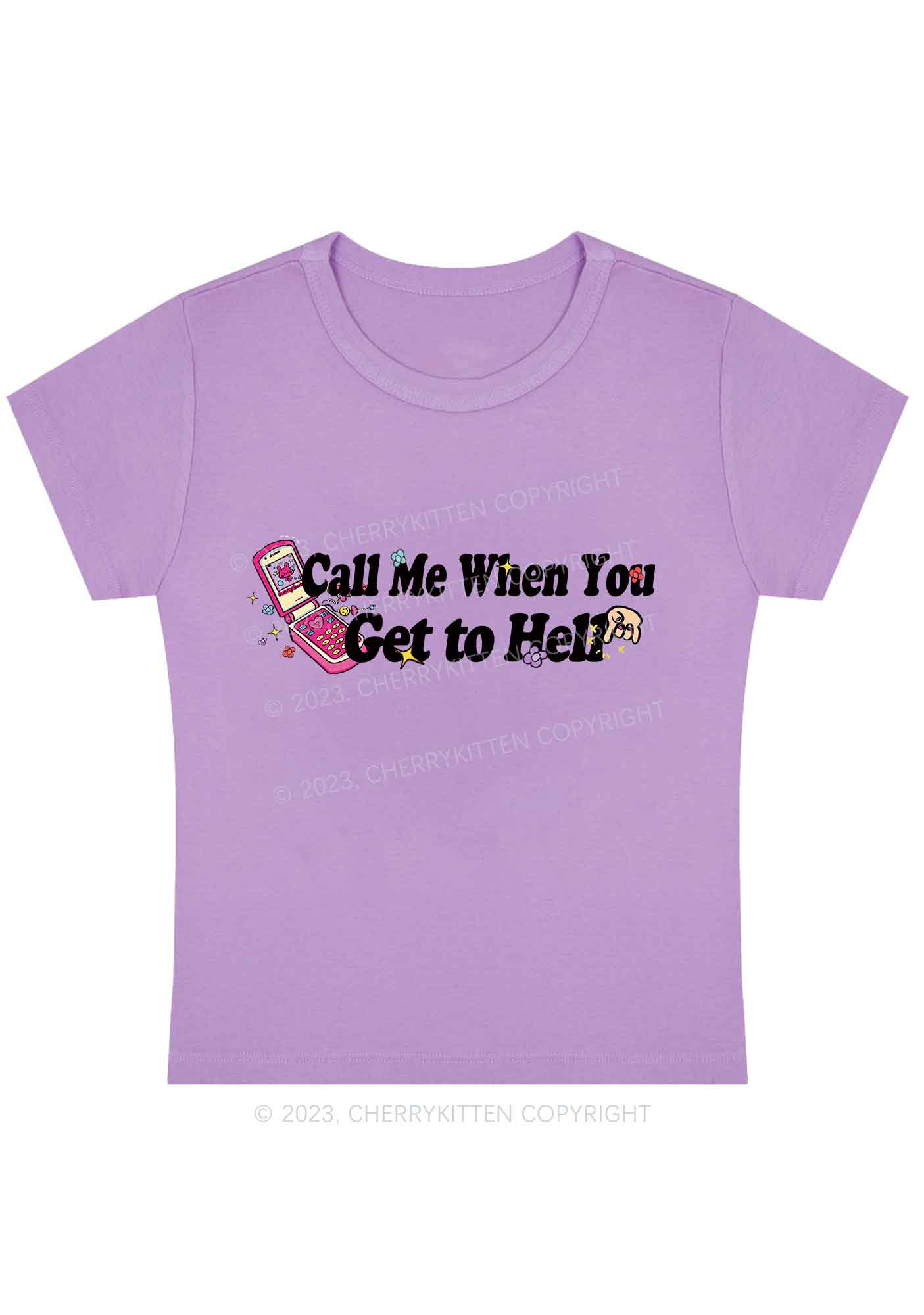 Curvy Call Me When You Get To Hell Y2K Baby Tee Cherrykitten - Image 4
