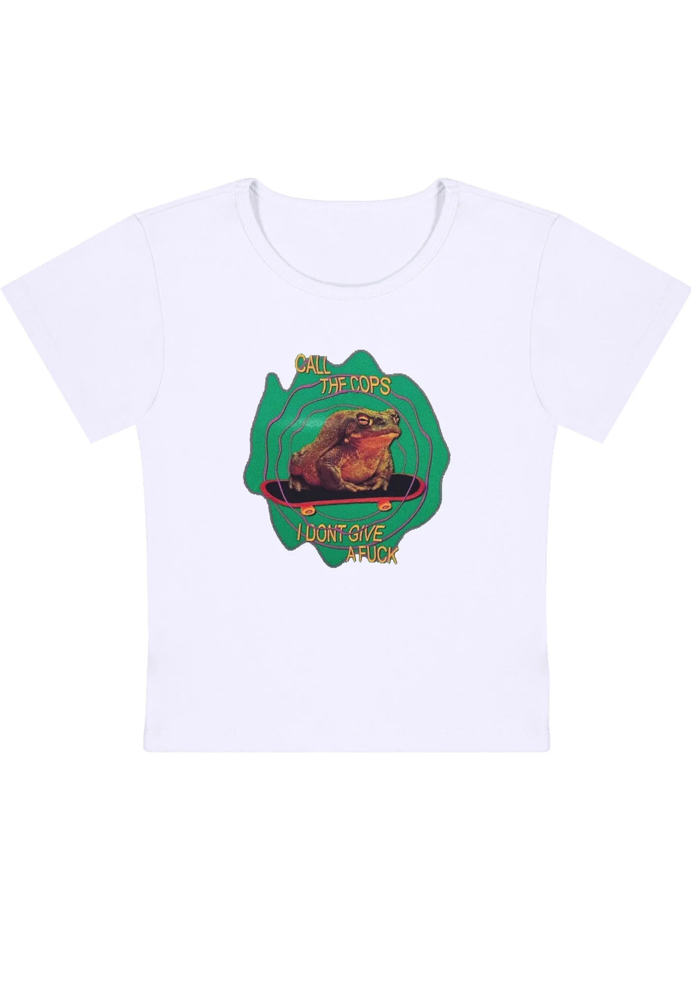 Curvy Call The Cops I Don't Give A Fxxk Baby Tee - Image 2