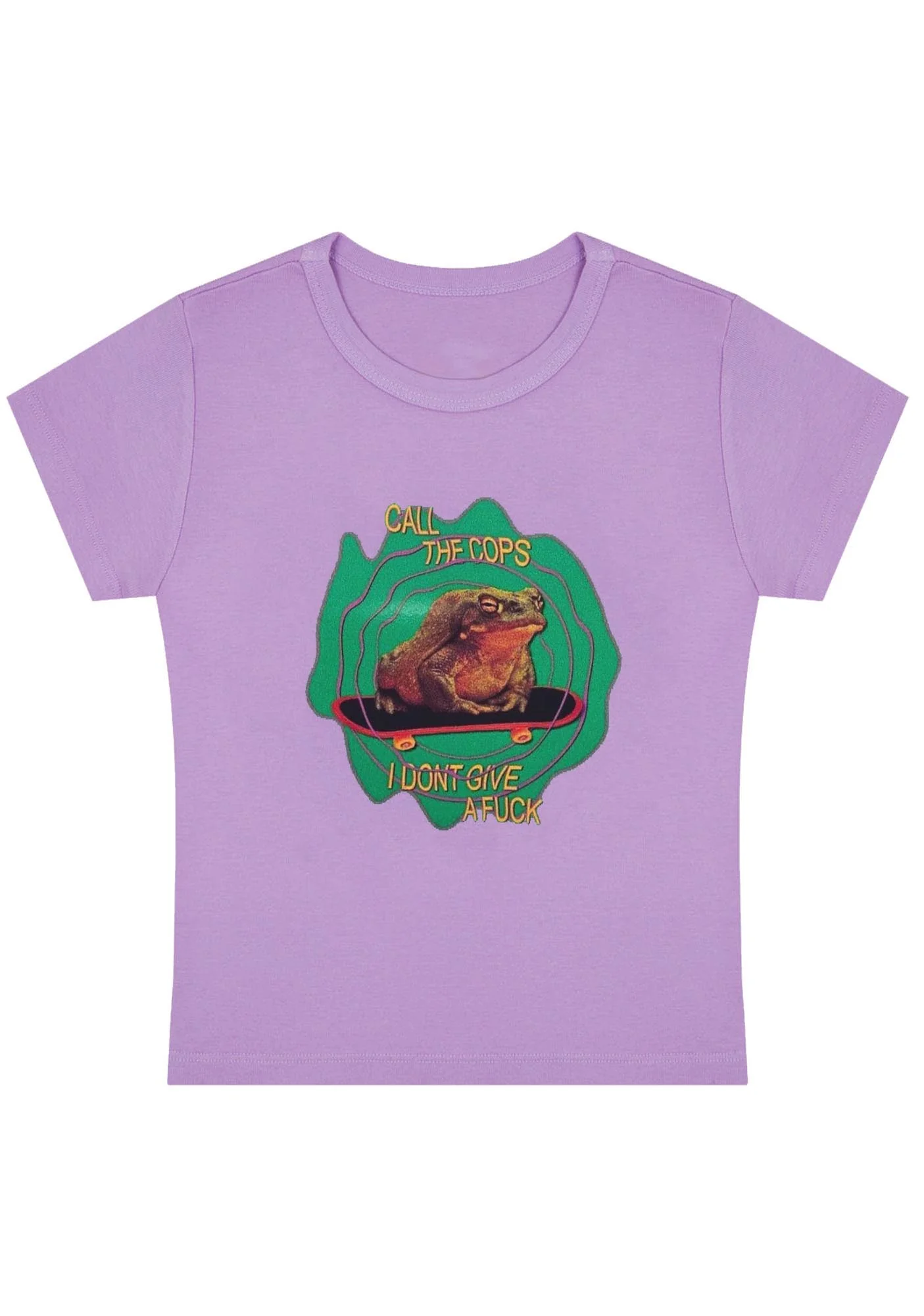 Curvy Call The Cops I Don't Give A Fxxk Baby Tee - Image 4