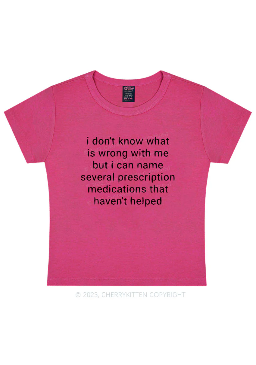 Curvy Can Name Several Prescription Medications Y2K Baby Tee Cherrykitten - Image 5