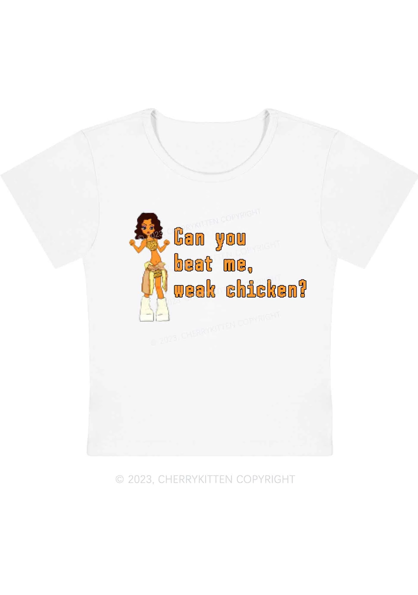 Curvy Can You Beat Me Y2K Baby Tee Cherrykitten - Image 3