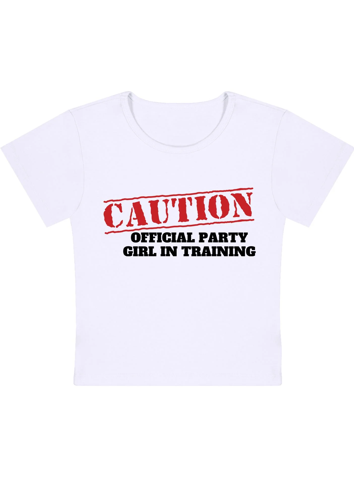 Curvy Caution Official Party Girl In Training Baby Tee - Image 2